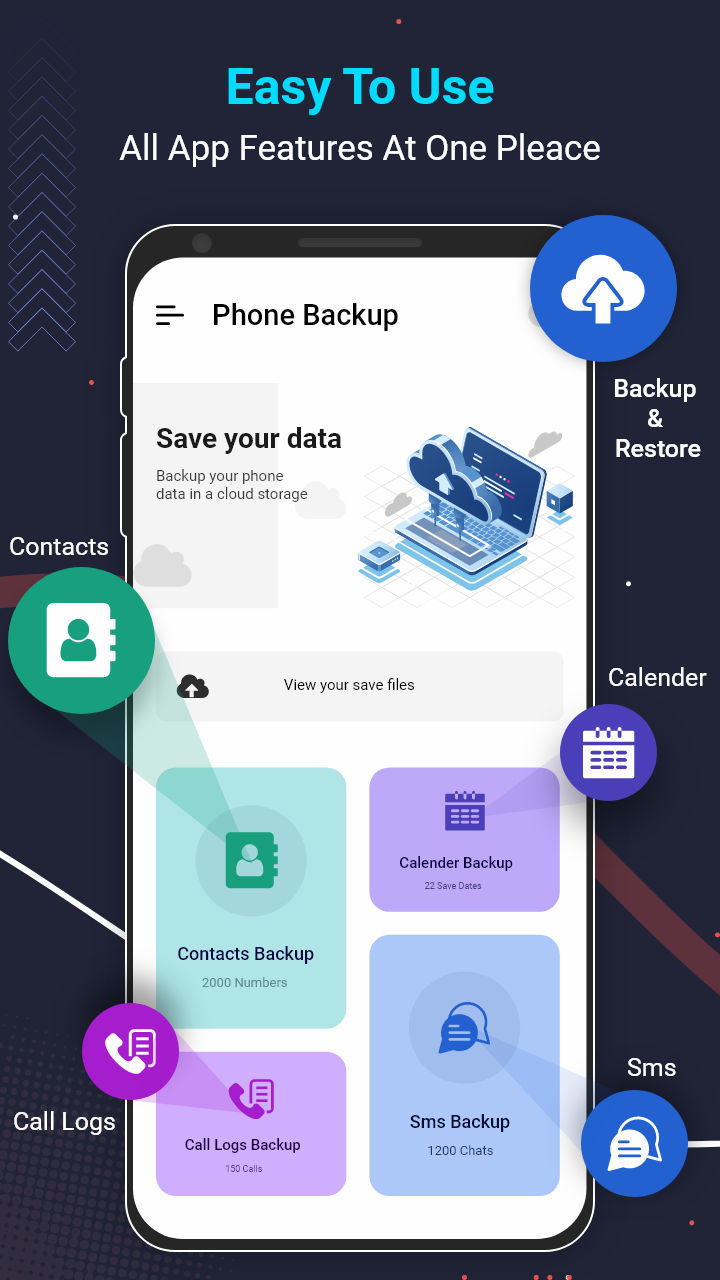 اسکرین شات 1 برنامه SMS Backup & Restore Contacts