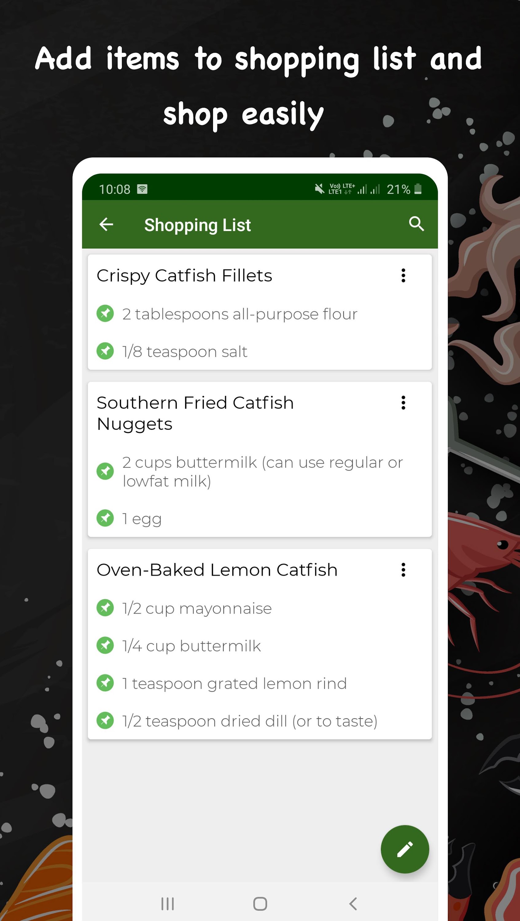 اسکرین شات 5 برنامه Fish Recipes