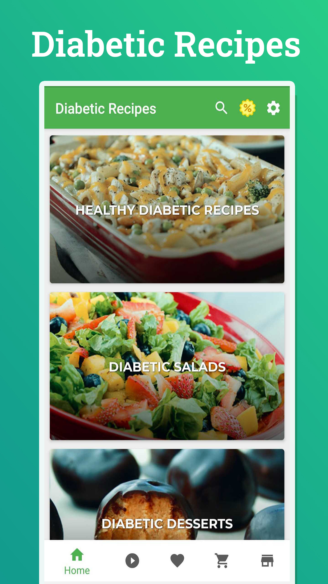اسکرین شات 1 برنامه Diabetic Recipes: Healthy Food