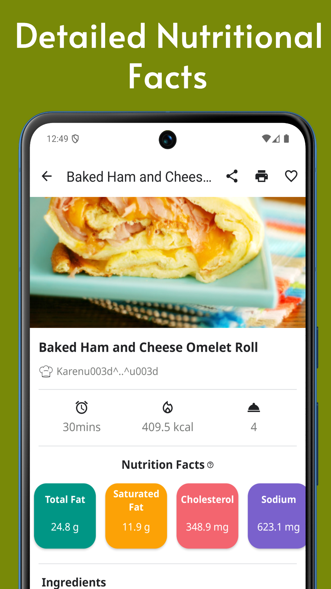 اسکرین شات 4 برنامه Egg Recipes: Breakfast Special