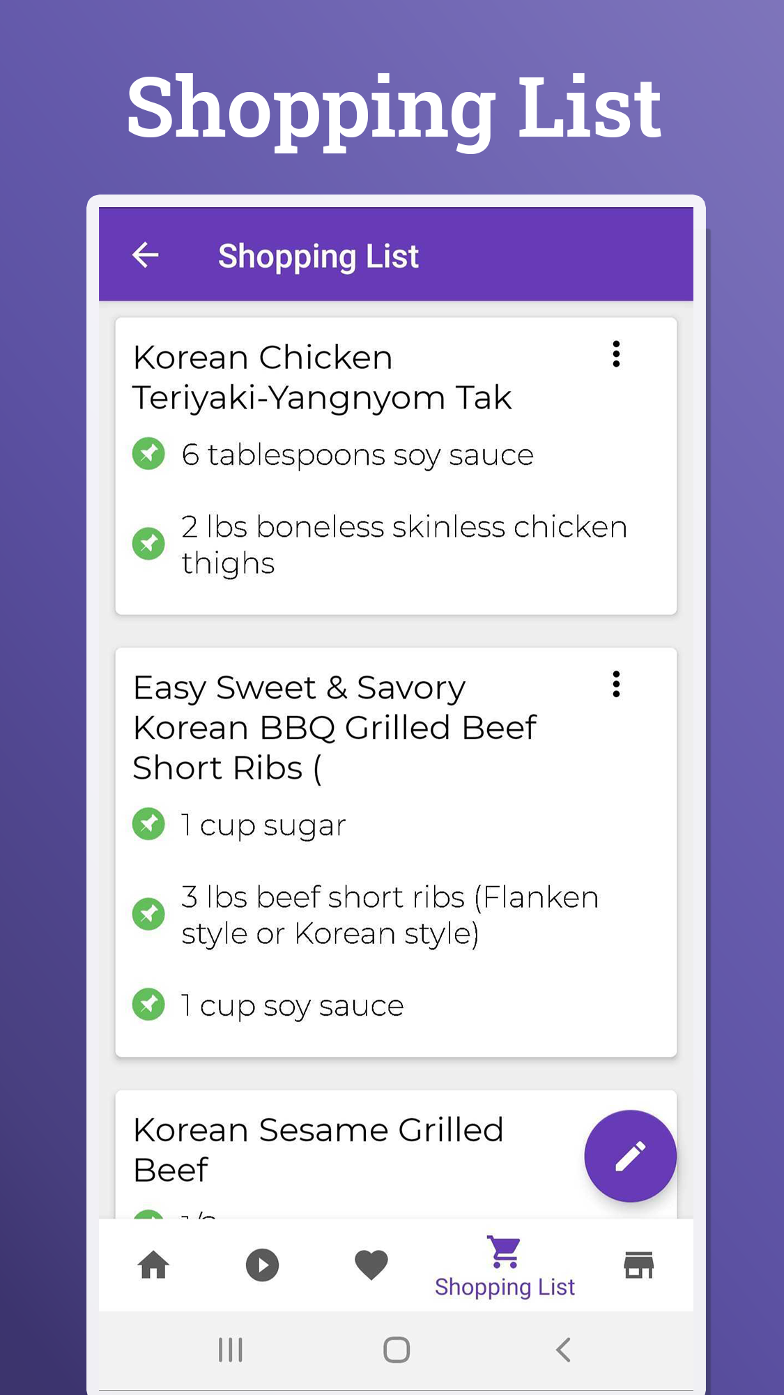 اسکرین شات 6 برنامه Korean Recipes