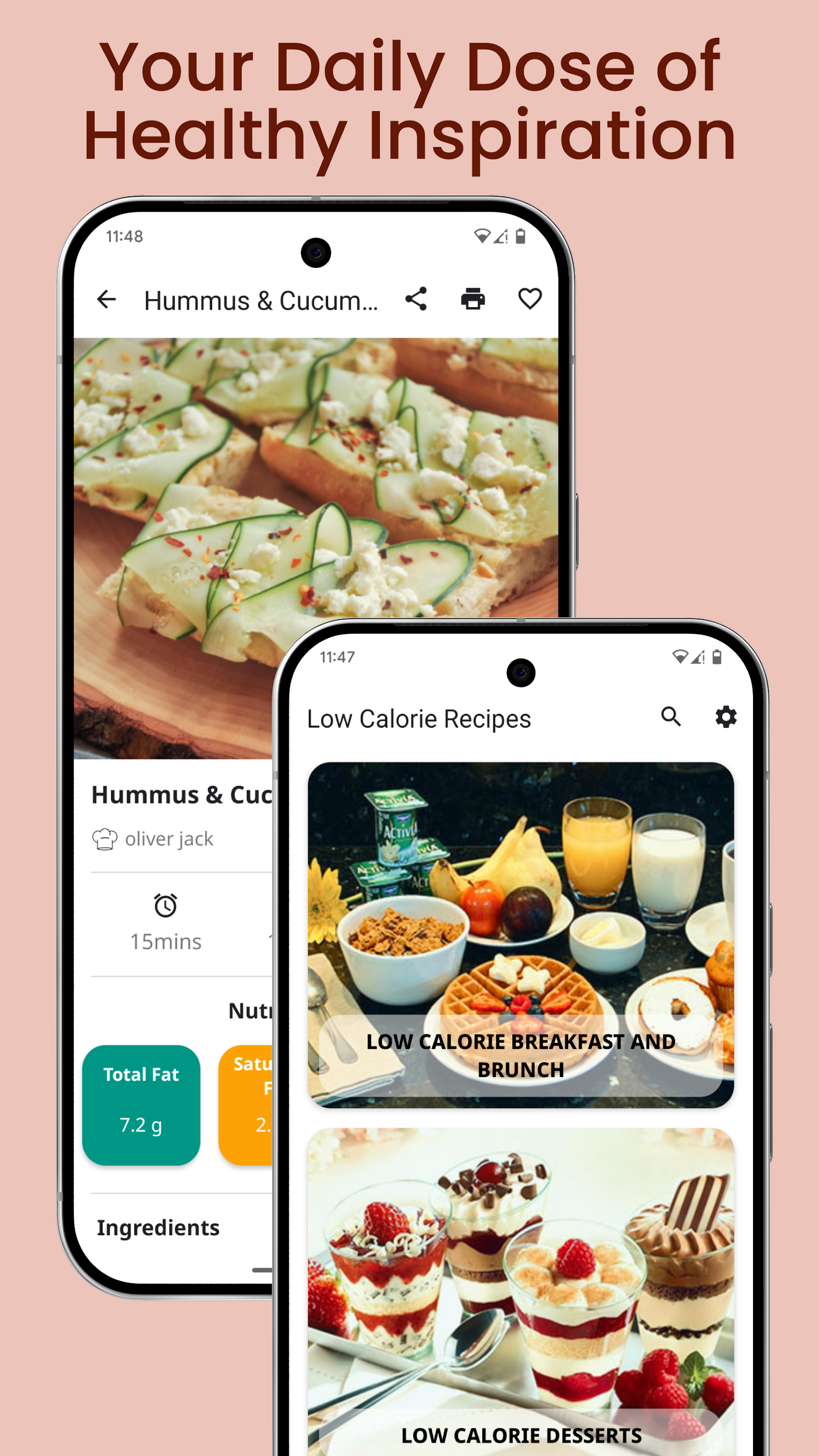 اسکرین شات 3 برنامه Low Calorie Recipes