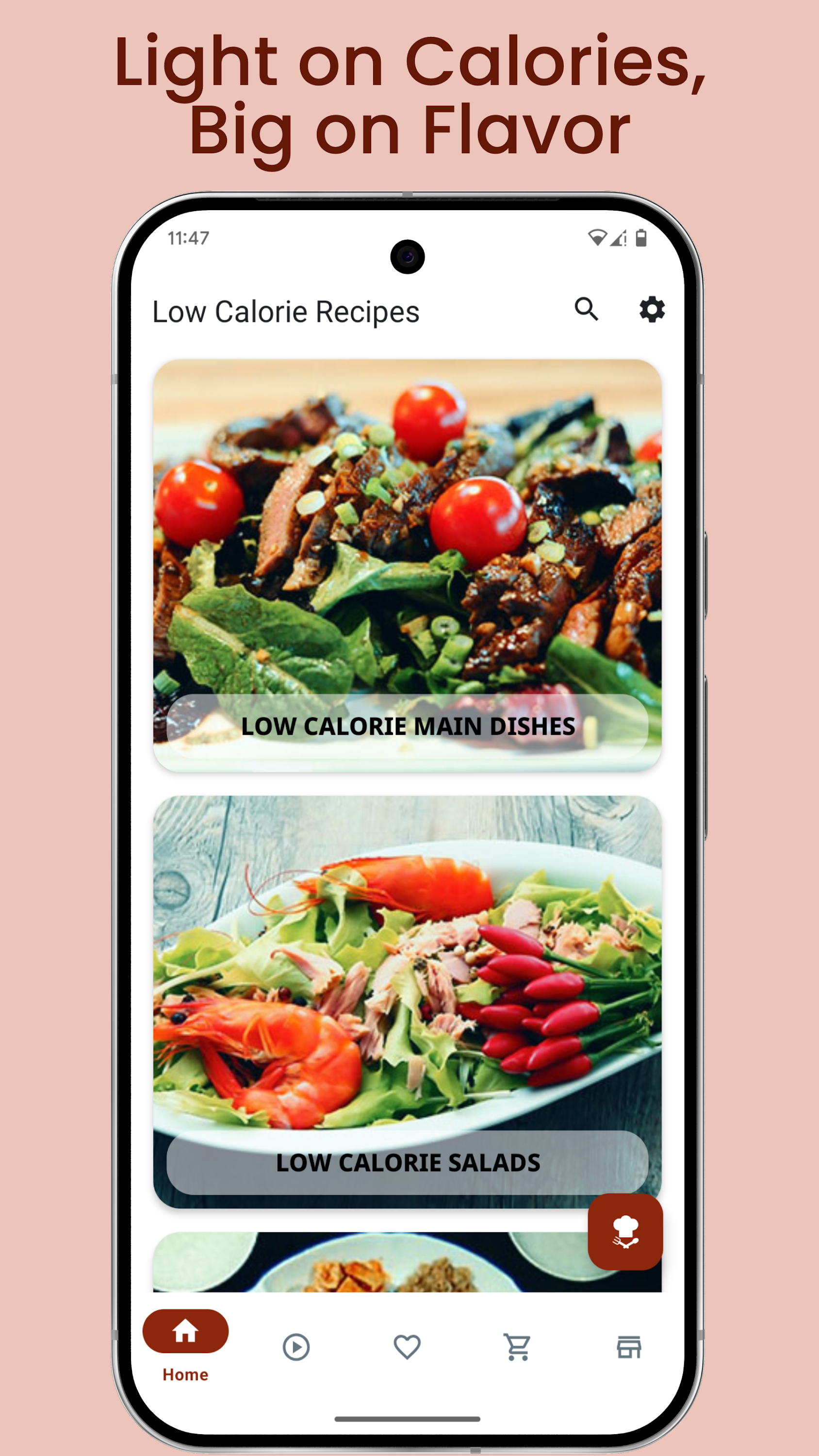 اسکرین شات 1 برنامه Low Calorie Recipes