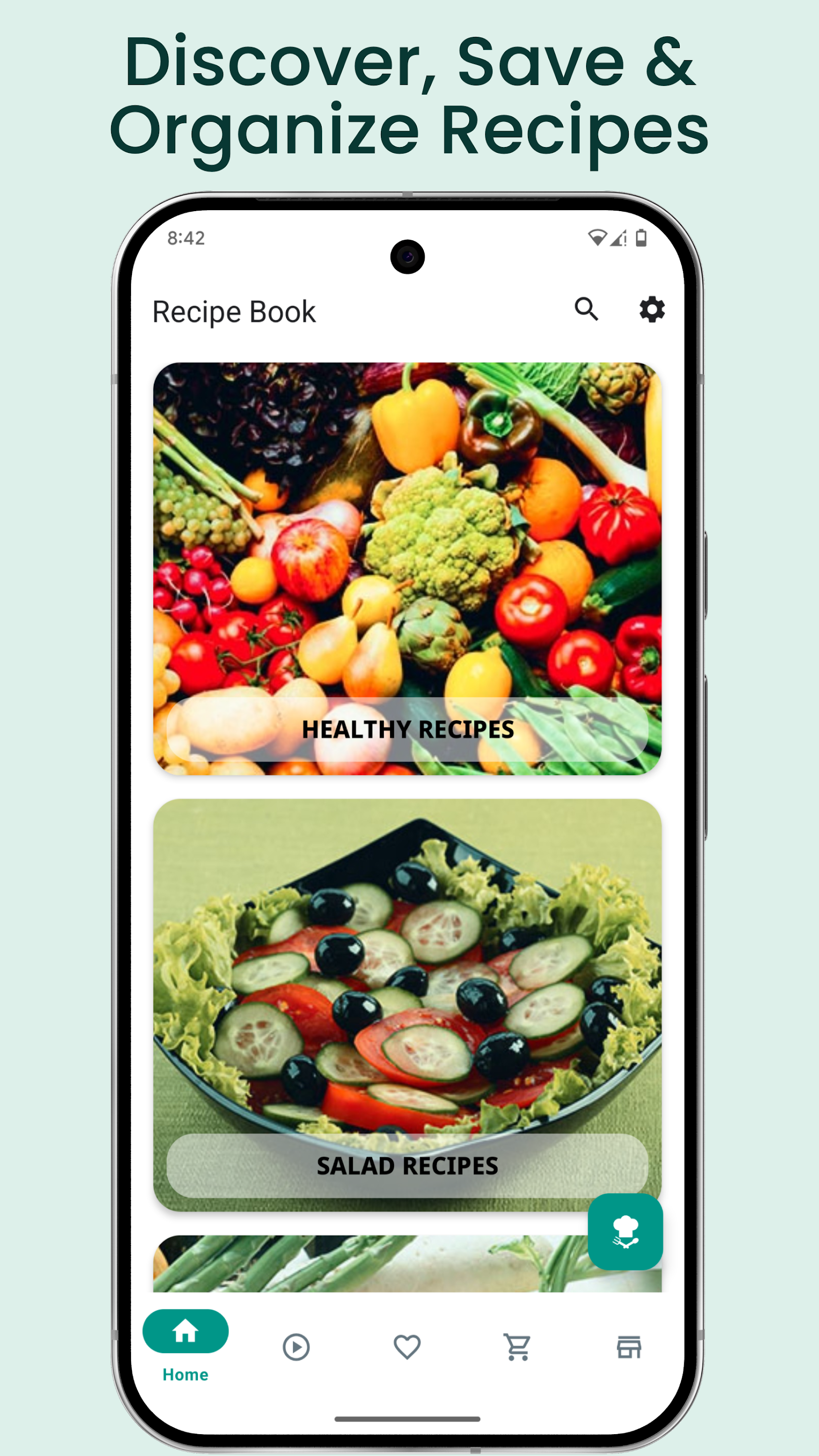 اسکرین شات 1 برنامه Recipe book : Healthy recipes