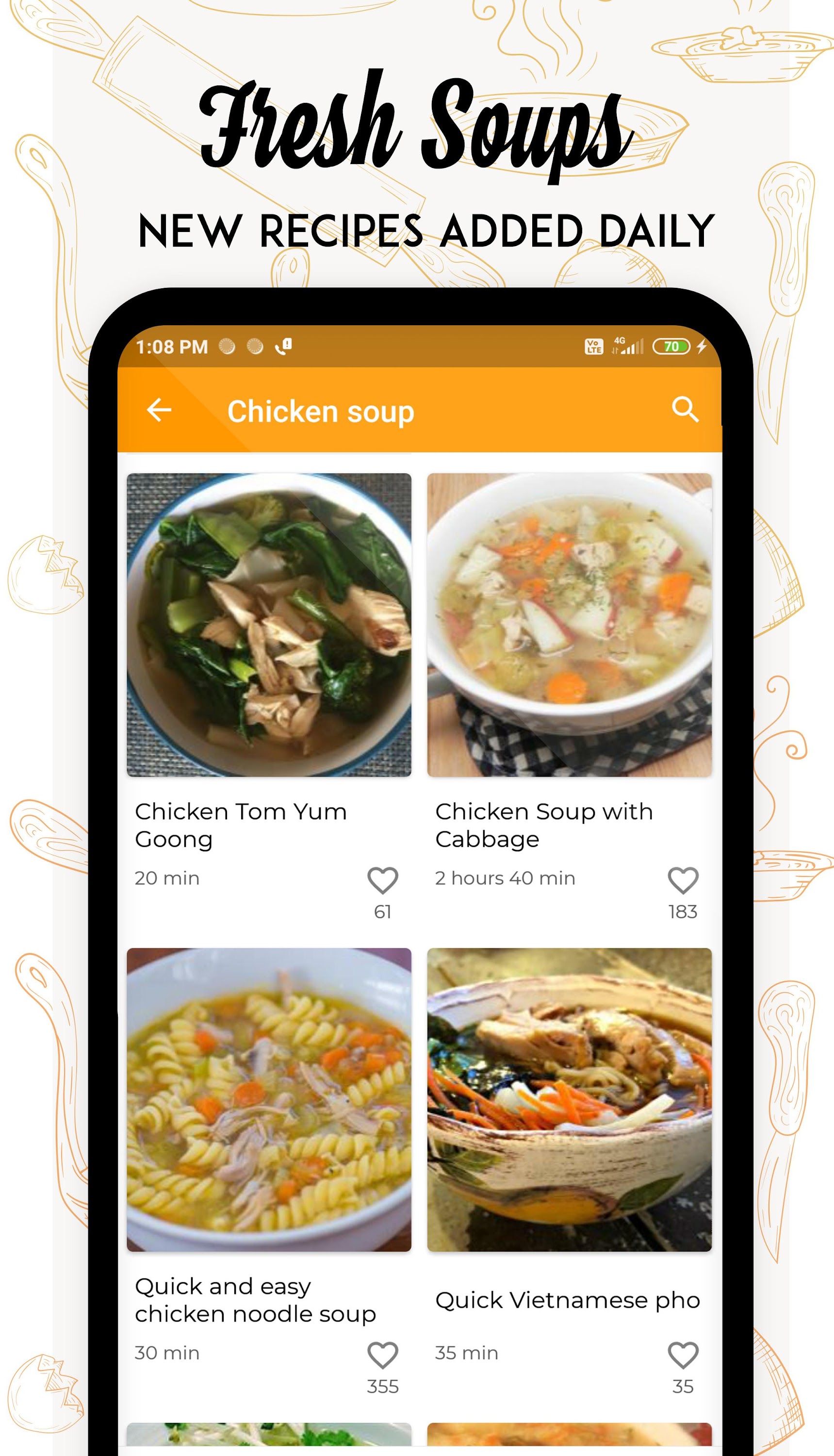 اسکرین شات 5 برنامه Soup Recipes