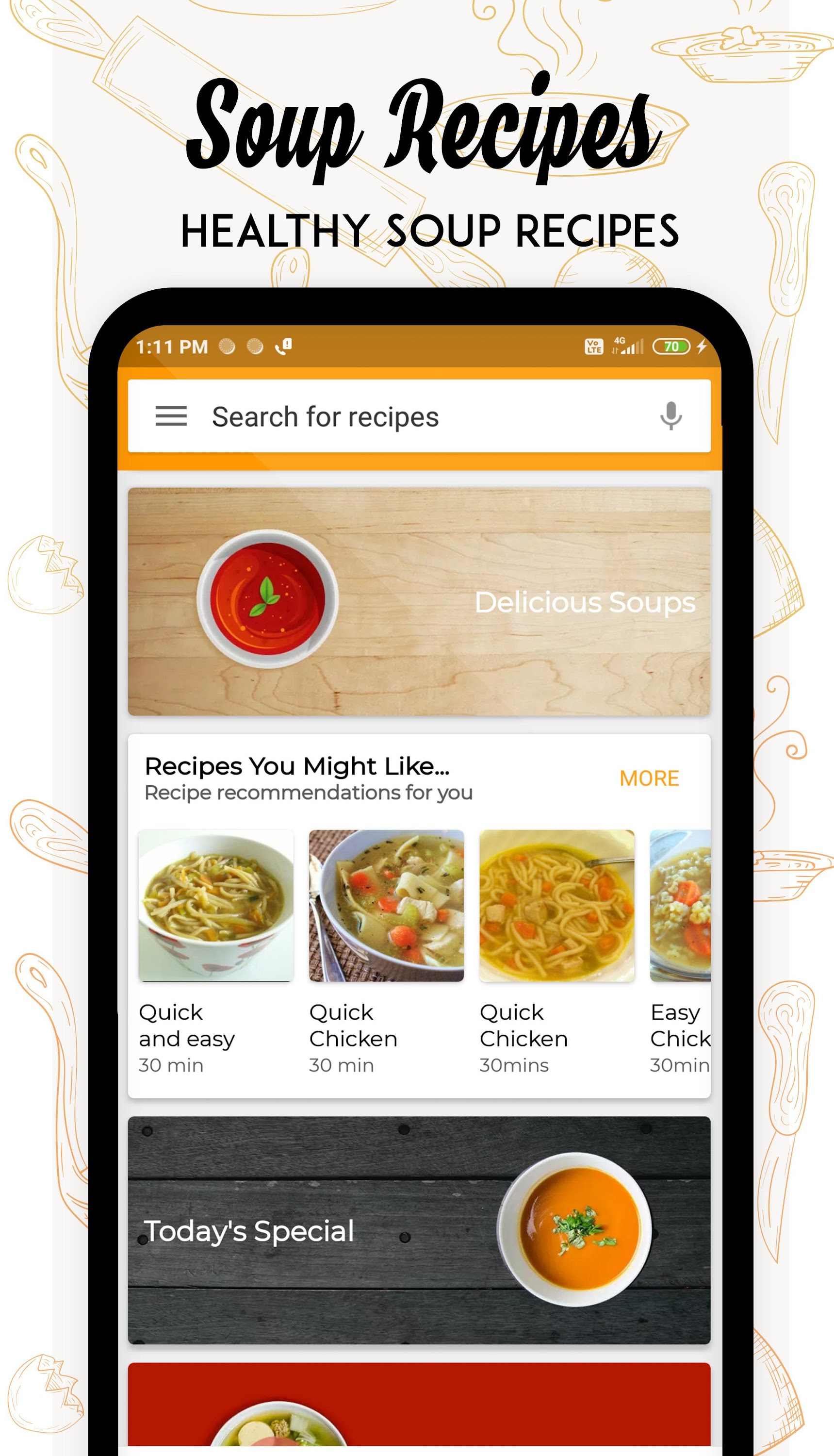 اسکرین شات 1 برنامه Soup Recipes