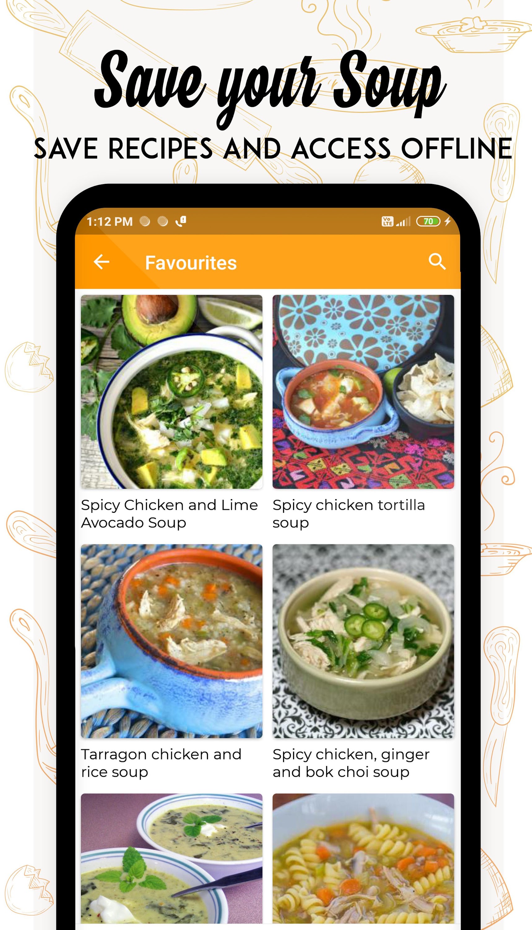 اسکرین شات 3 برنامه Soup Recipes