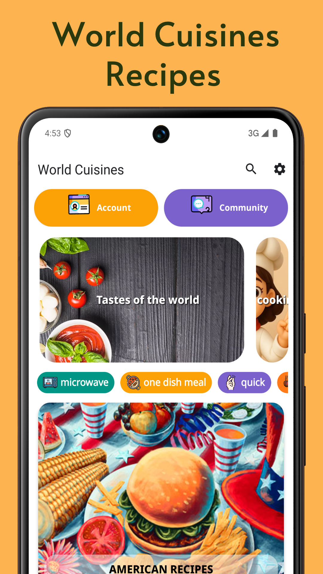 اسکرین شات 1 برنامه Recipes : World Cuisines