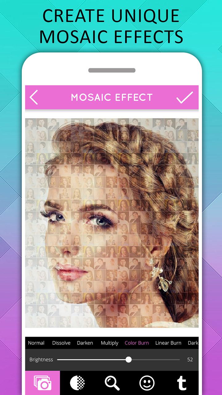 اسکرین شات 2 برنامه Mosaic Photo Effects