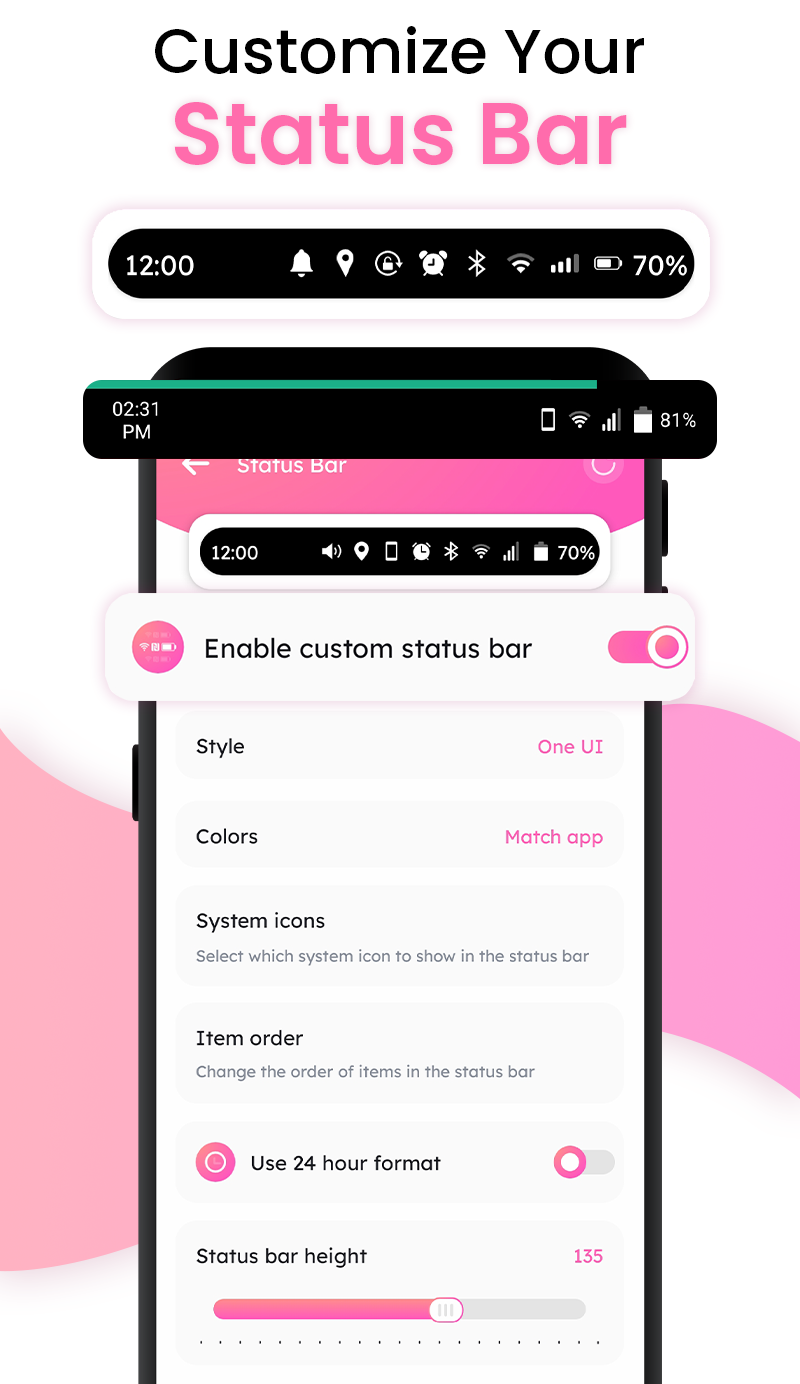 اسکرین شات 5 برنامه Statusbar Icon Hider Customize