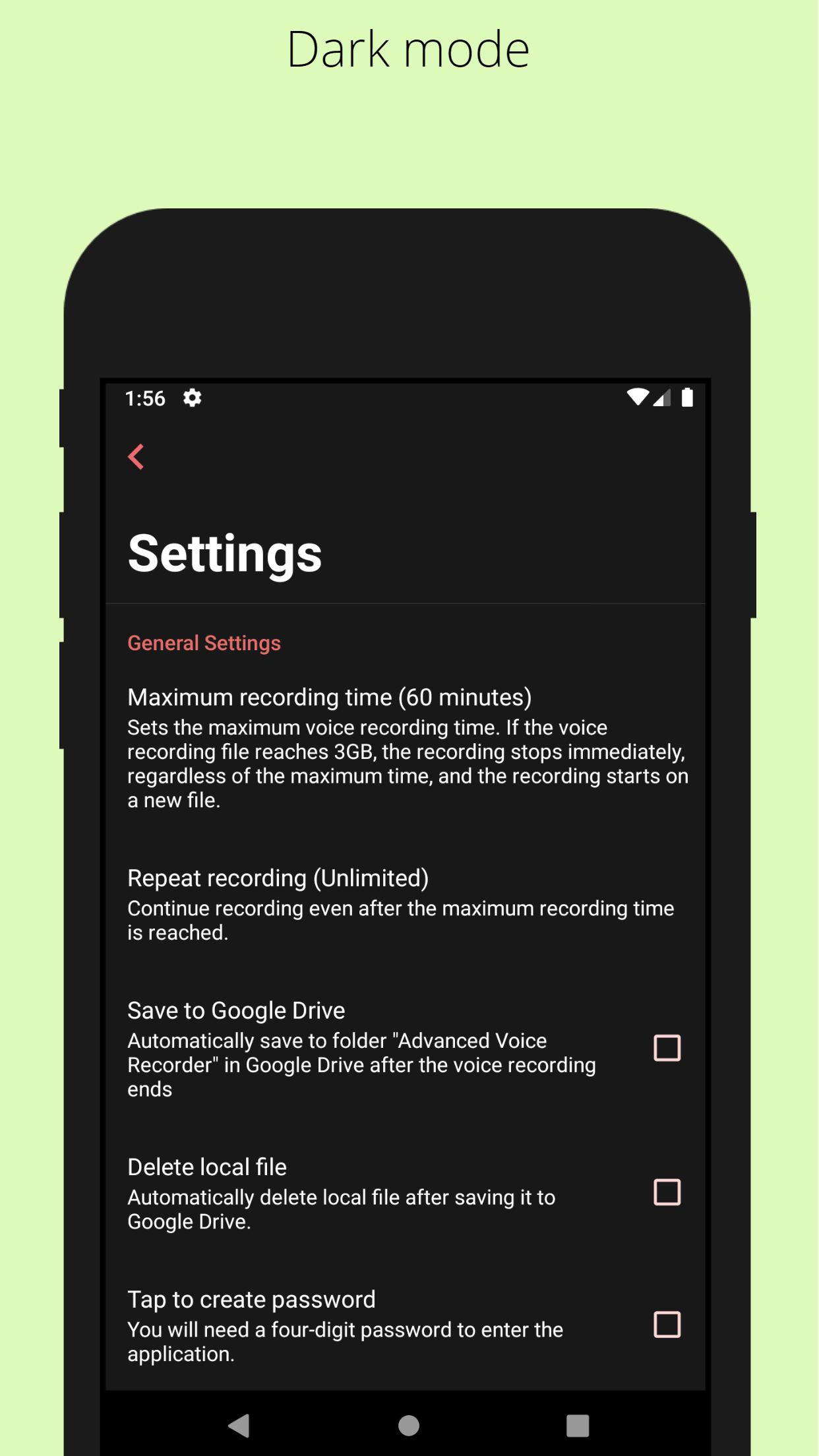 اسکرین شات 8 برنامه Background voice recorder