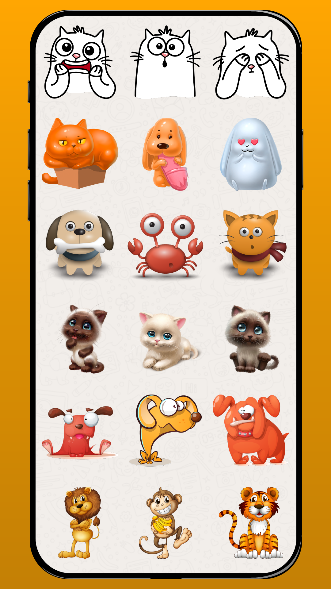 اسکرین شات 3 برنامه Emoji Stickers & Animals WA