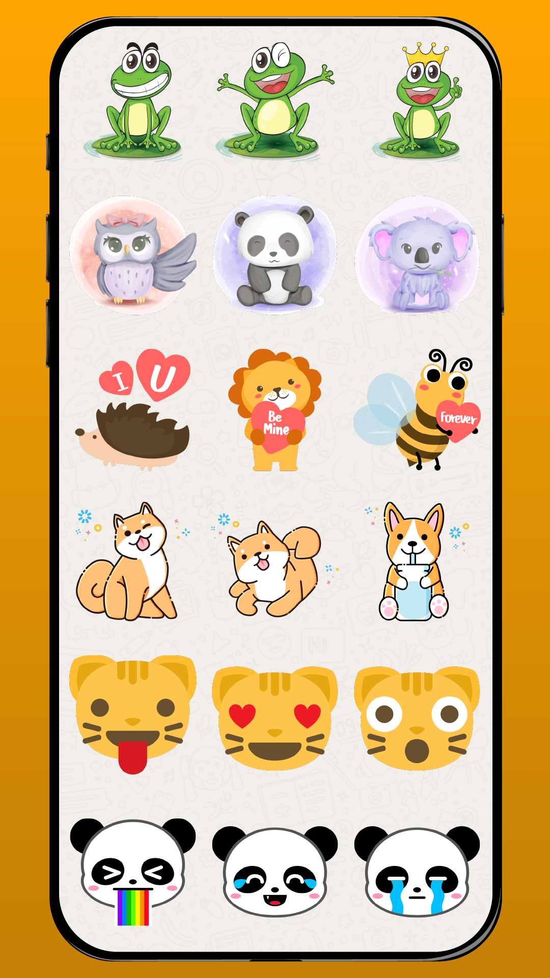اسکرین شات 5 برنامه Emoji Stickers & Animals WA