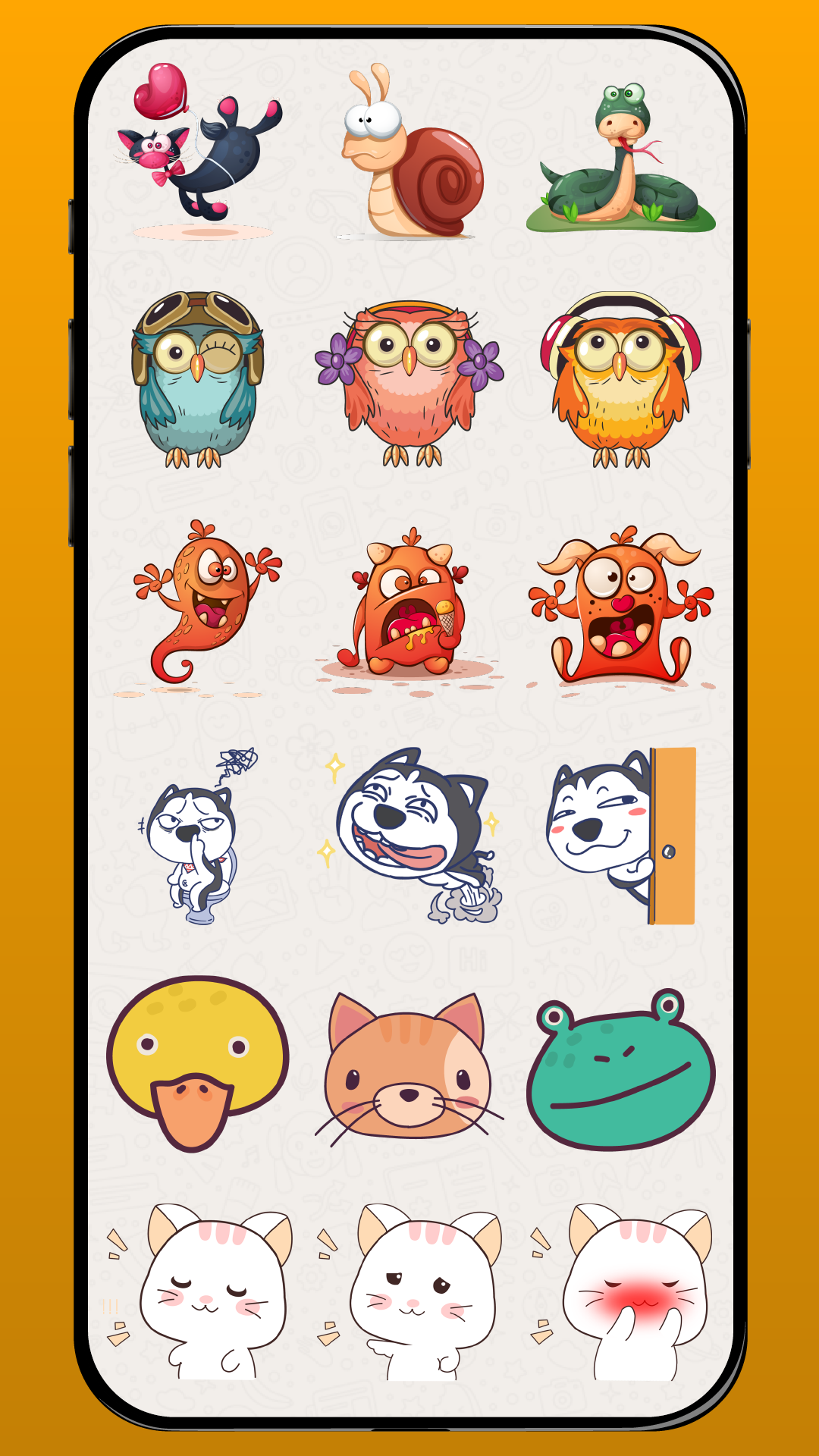 اسکرین شات 7 برنامه Emoji Stickers & Animals WA