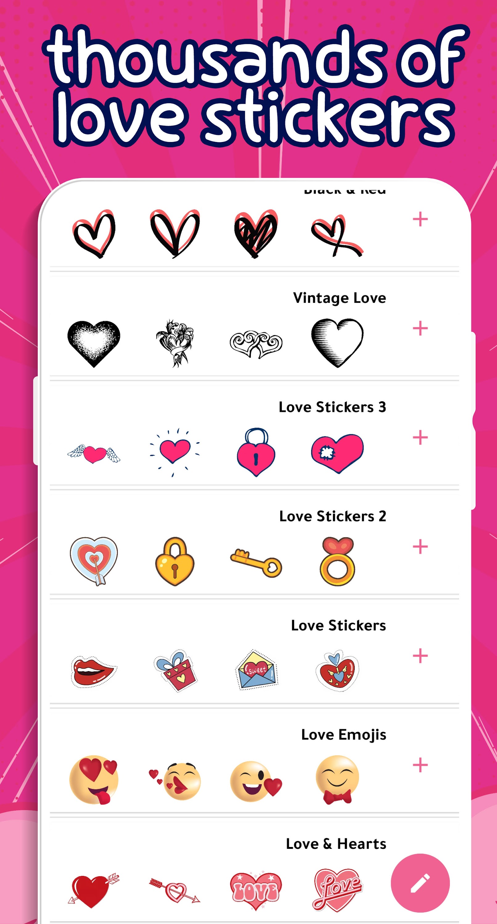 اسکرین شات 3 برنامه Love Stickers - WASticker