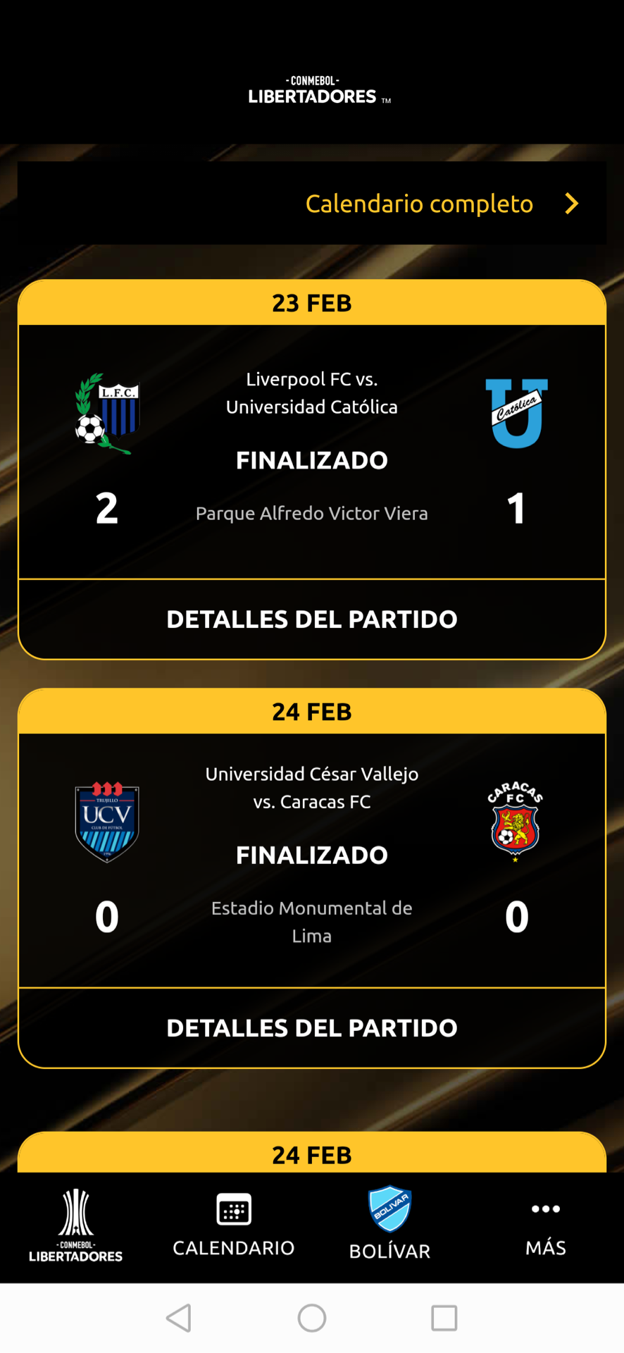 اسکرین شات 7 برنامه CONMEBOL Libertadores