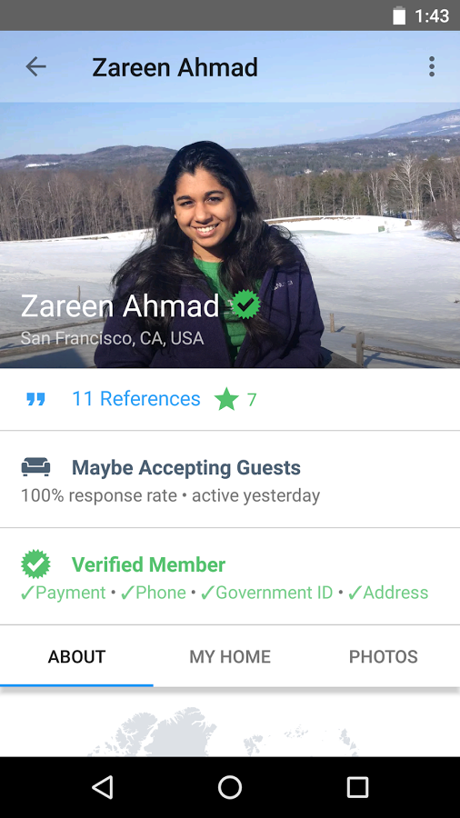 اسکرین شات 5 برنامه Couchsurfing Travel App