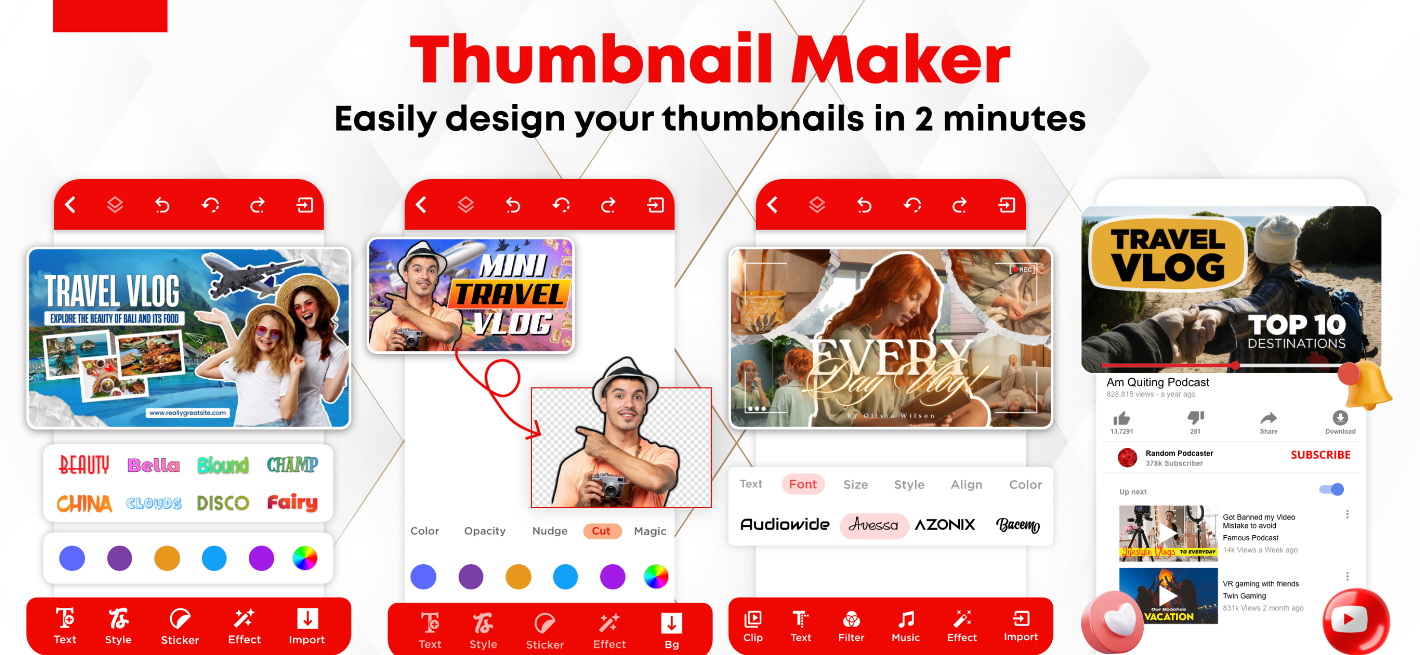 اسکرین شات 2 برنامه Thumbnail Maker - Channel art
