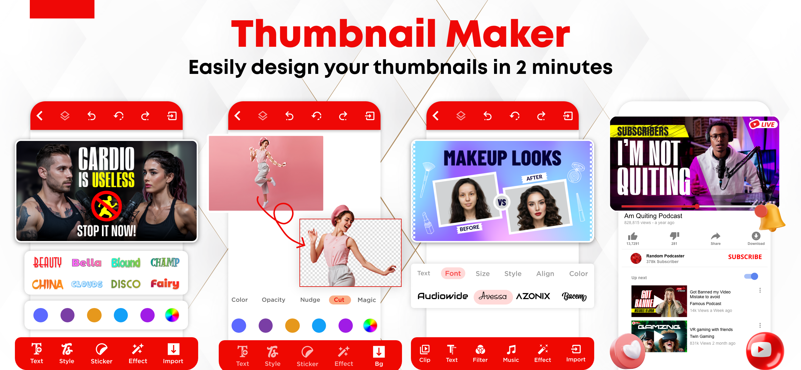 اسکرین شات 1 برنامه Thumbnail Maker - Channel art