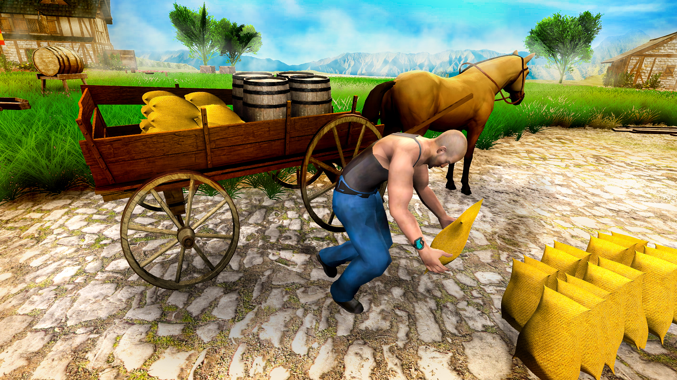 اسکرین شات 2 برنامه Horse Cart Transport Driving