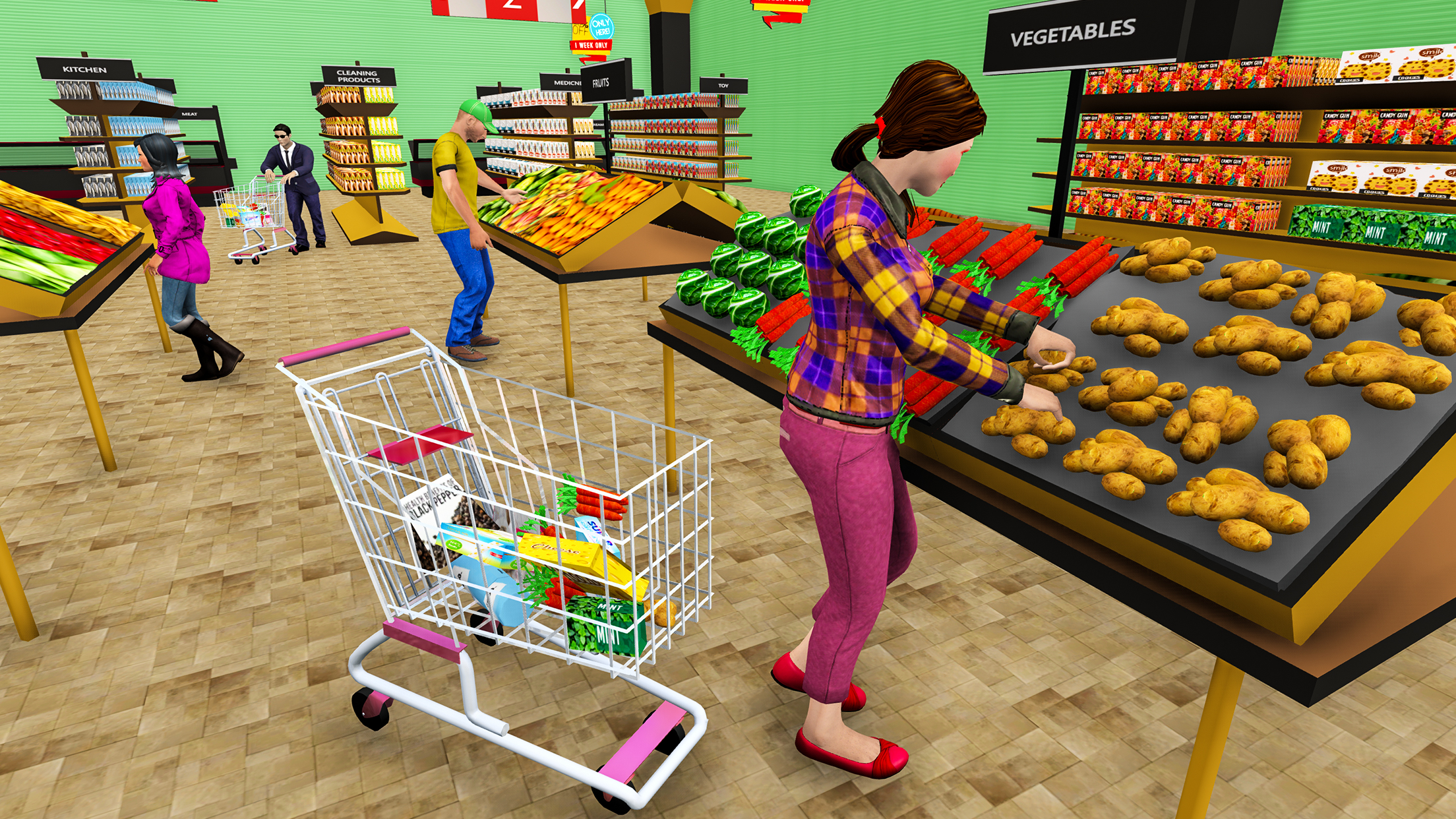 اسکرین شات 1 بازی Pretend Supermarket shopping