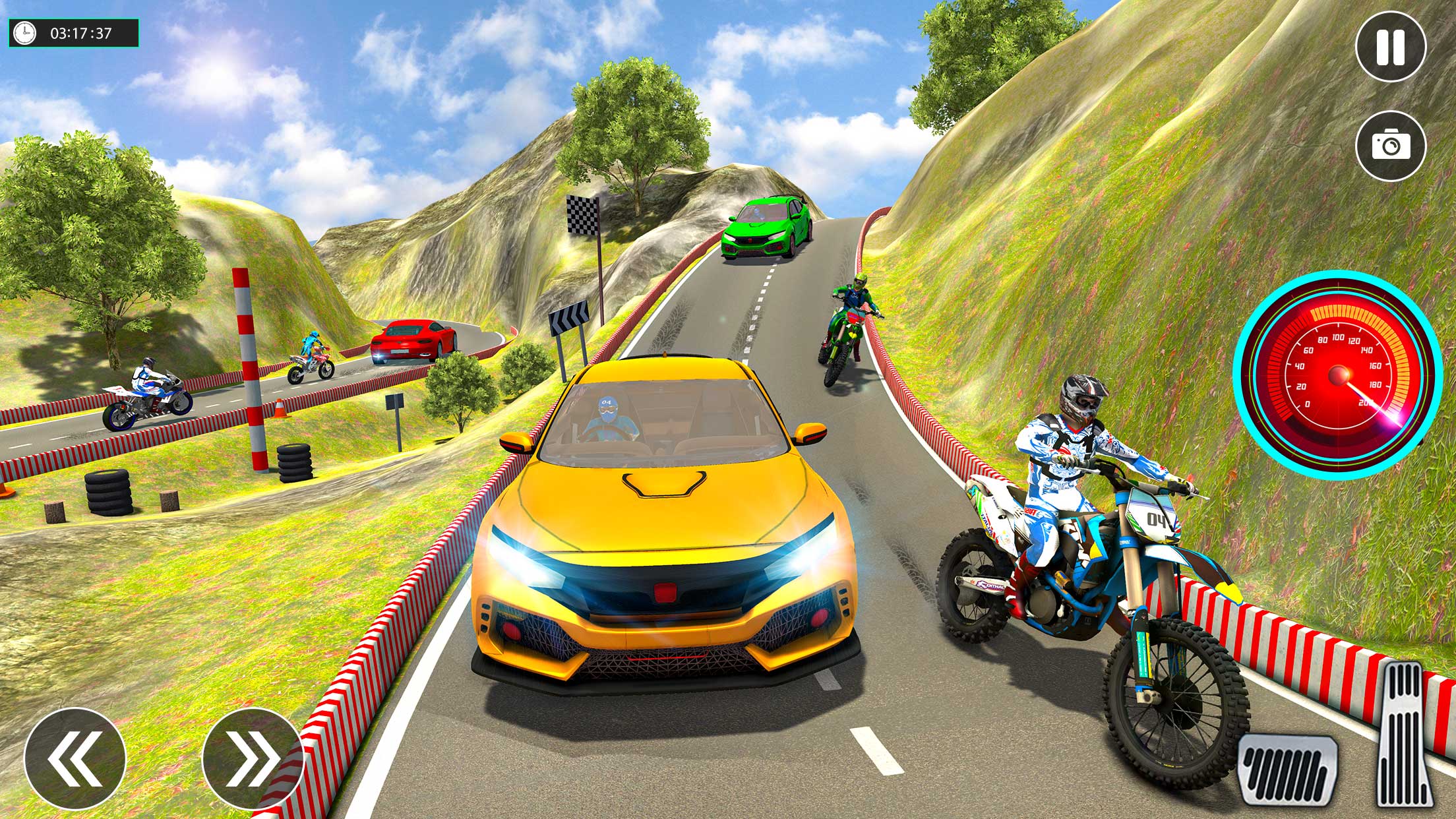 اسکرین شات 2 بازی Sports Car vs Bike Racing