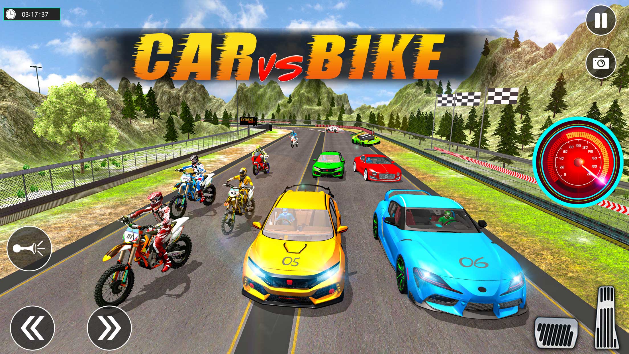 اسکرین شات 1 بازی Sports Car vs Bike Racing