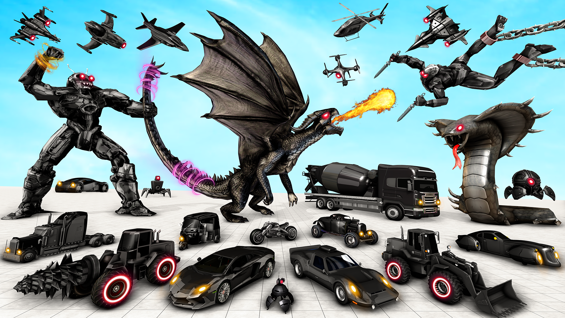 اسکرین شات 2 بازی Bee Robot Car Transform Games