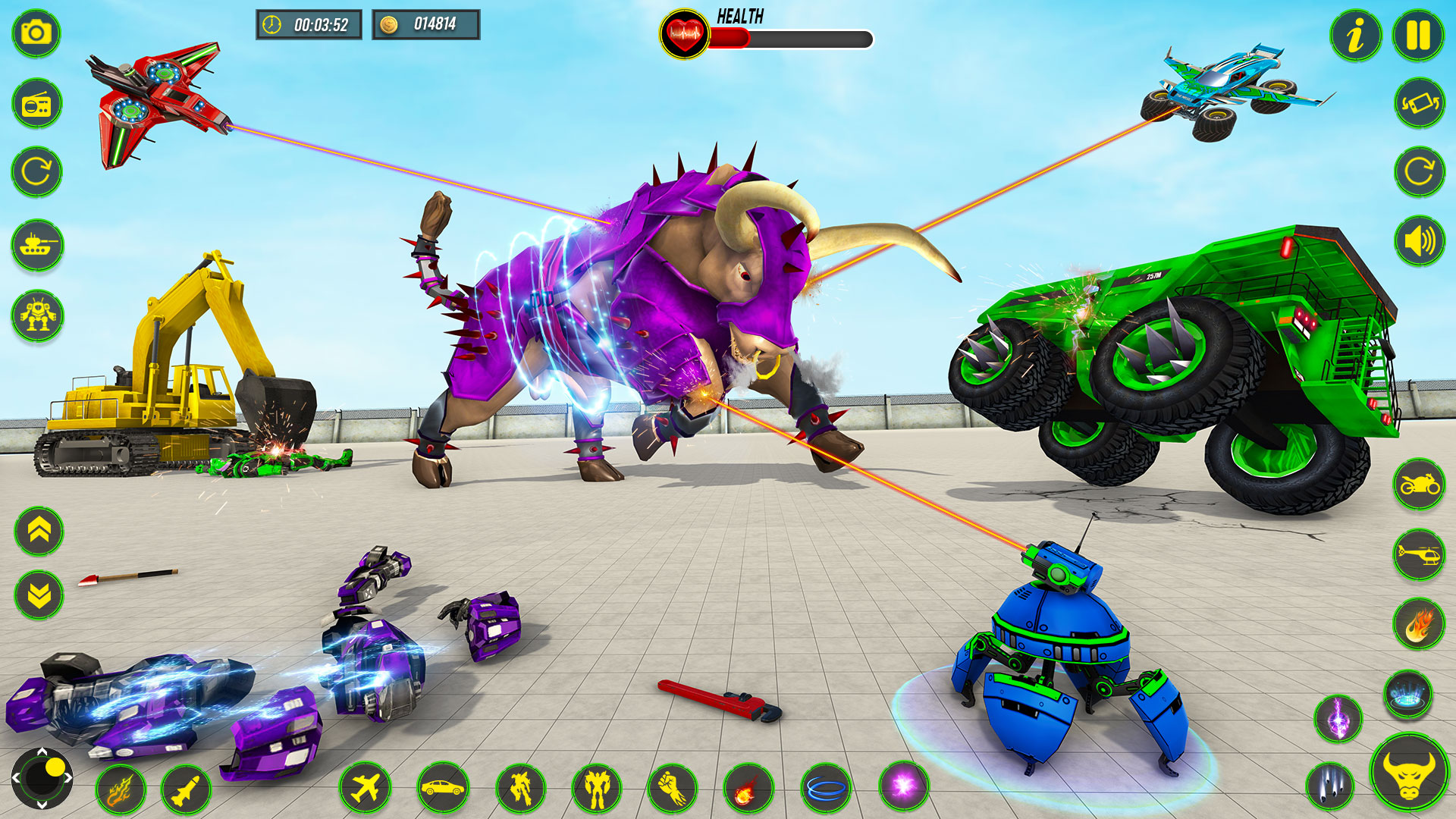 اسکرین شات 6 برنامه Bull Robot Car Game:Robot Game