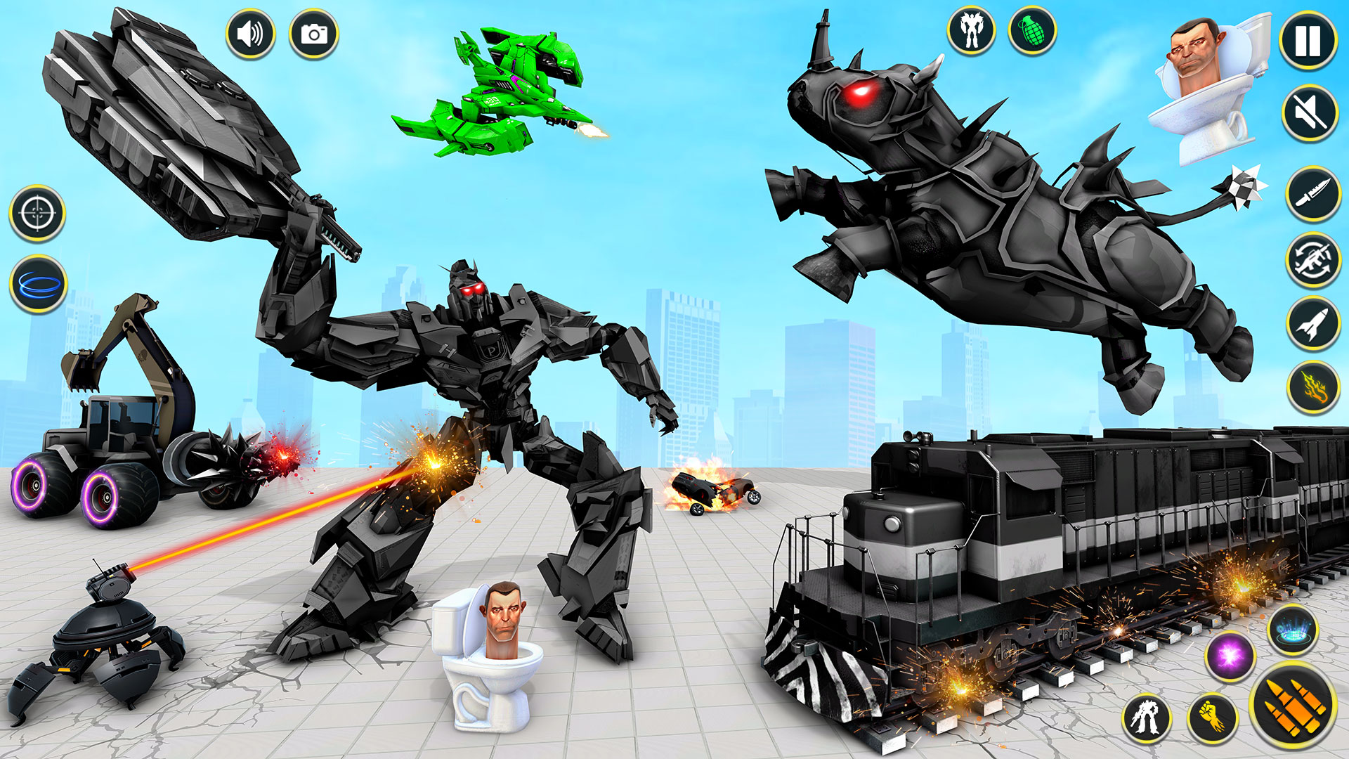 اسکرین شات 2 بازی Rhino Robot - Robot Car Games