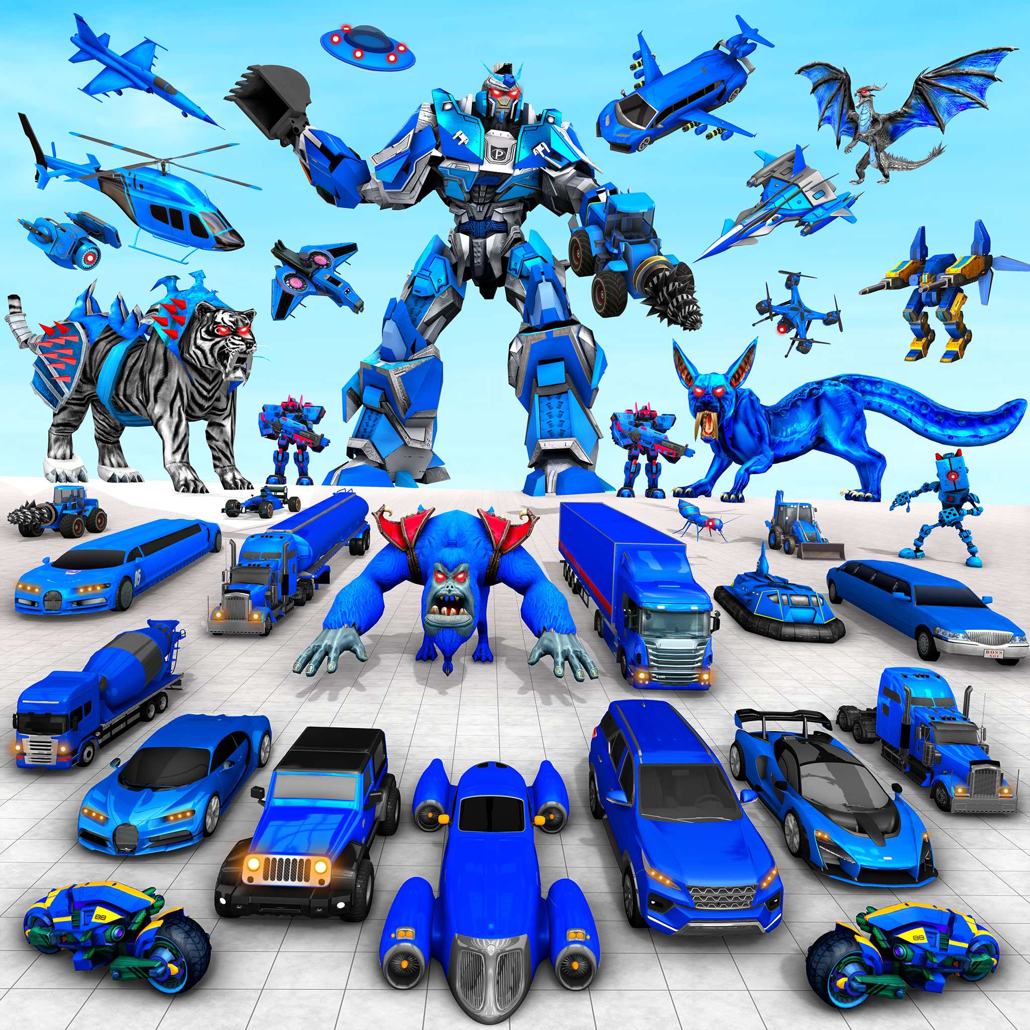 اسکرین شات 1 بازی Police Tiger Robot Car Game 3d