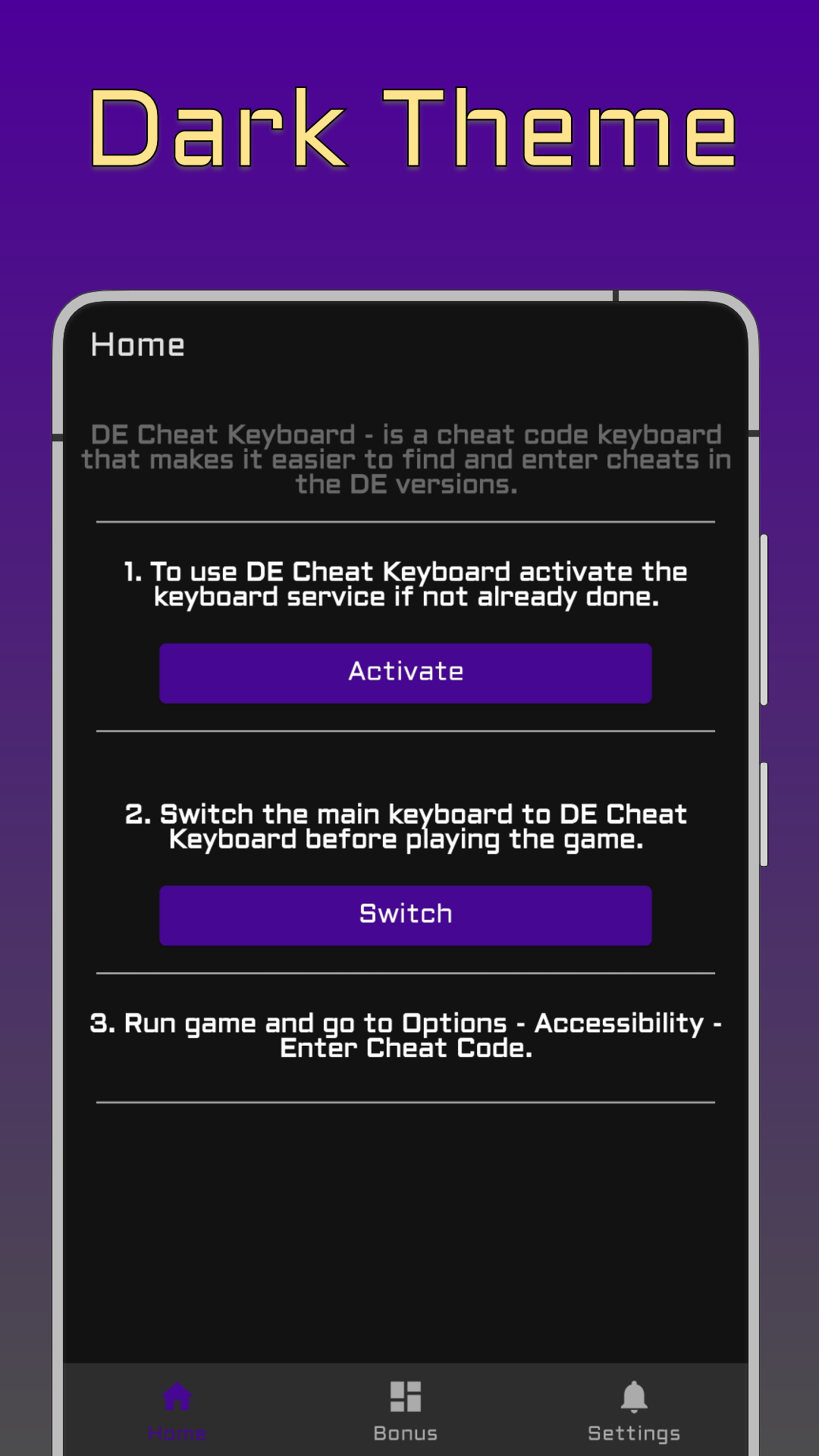 اسکرین شات 5 برنامه DE Cheat Keyboard