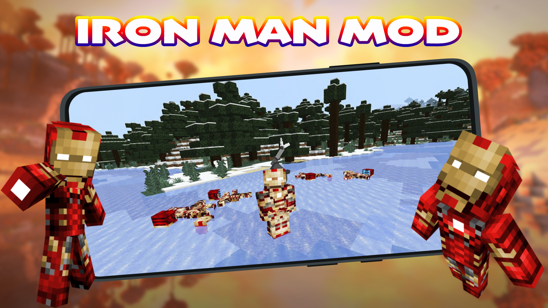اسکرین شات 3 برنامه Iron Man Mod For Minecraft PE