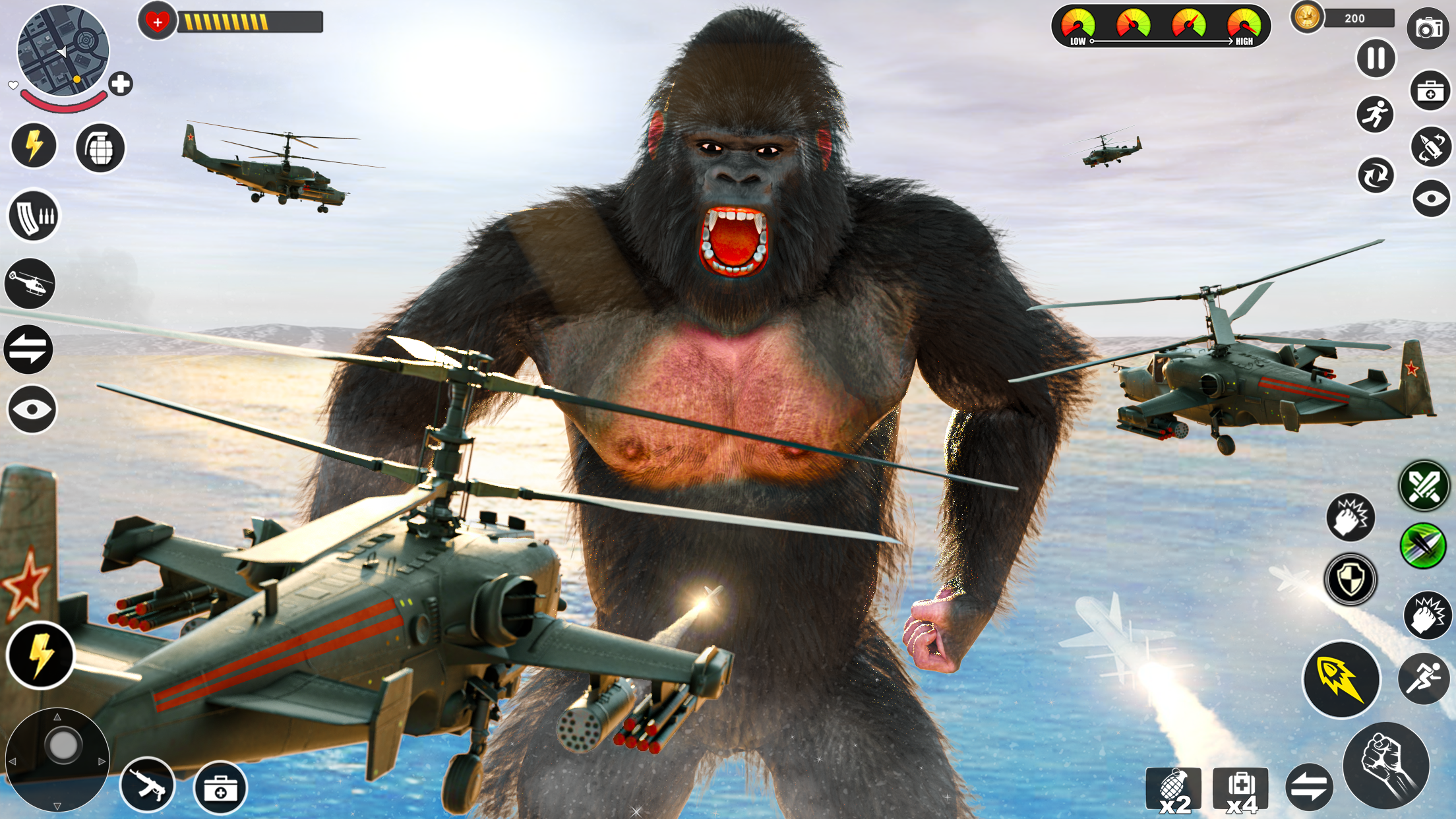 اسکرین شات 2 برنامه Wild Gorilla Game: Smash City