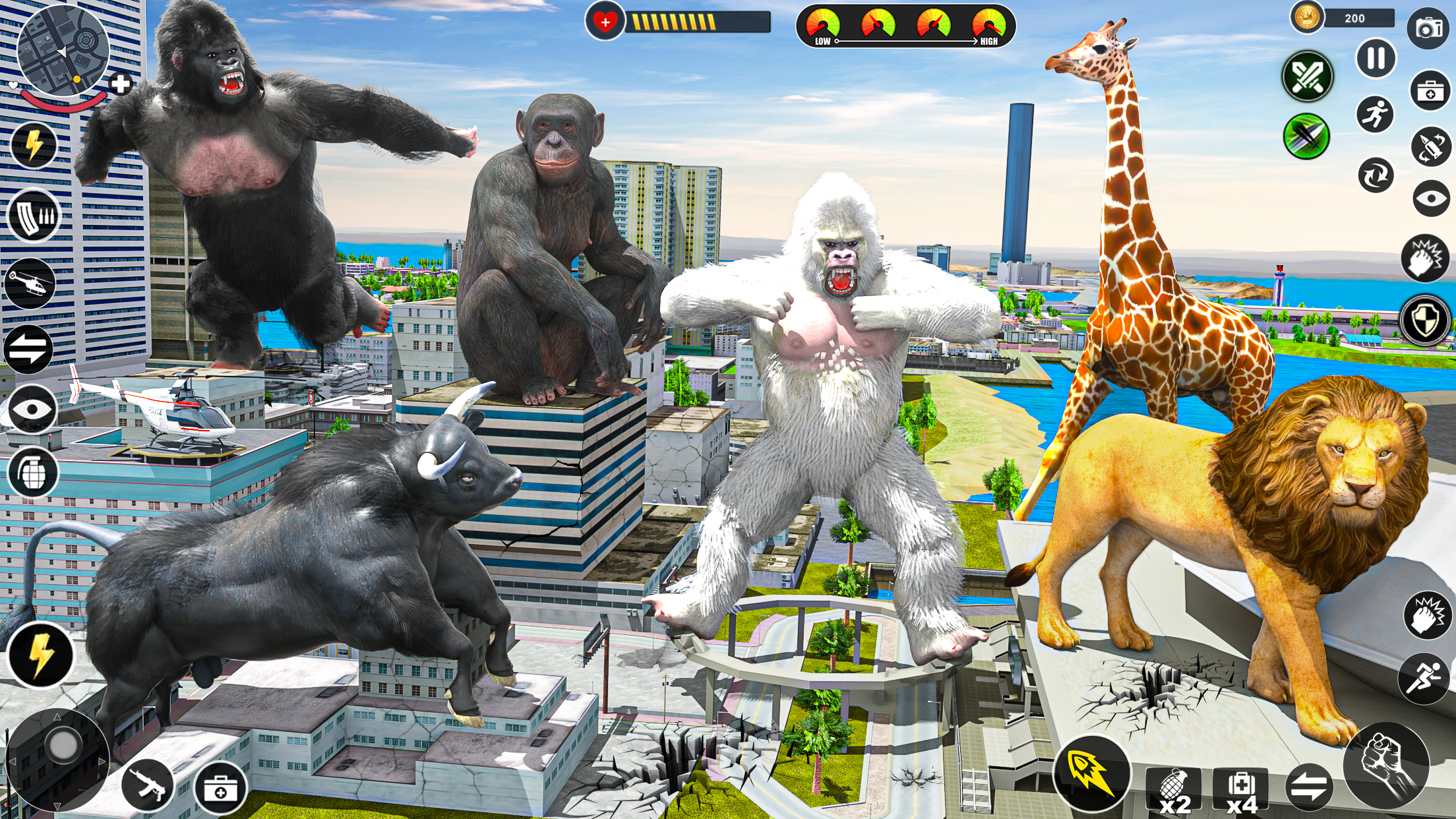 اسکرین شات 3 برنامه Wild Gorilla Game: Smash City
