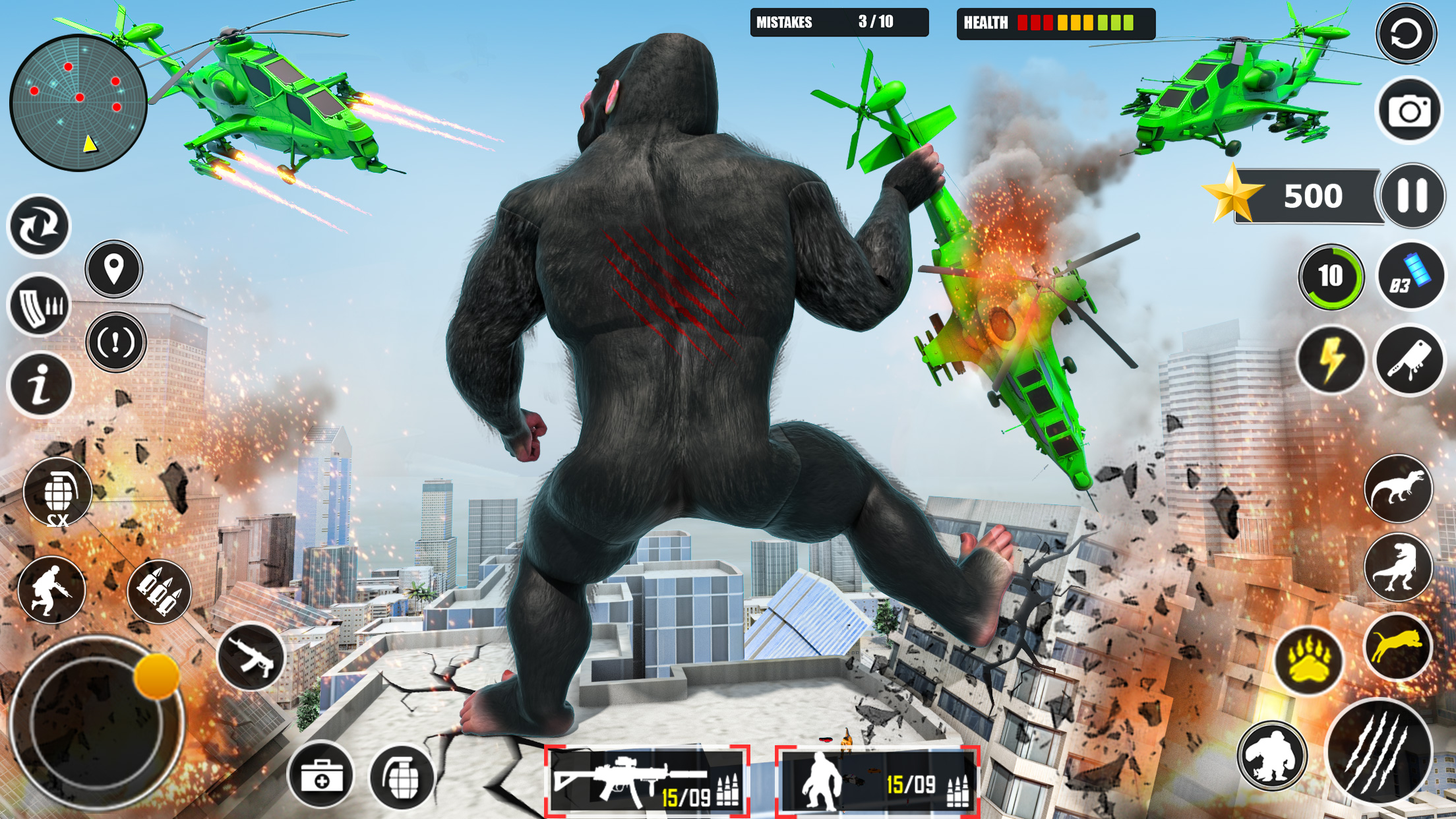اسکرین شات 1 برنامه Wild Gorilla Game: Smash City