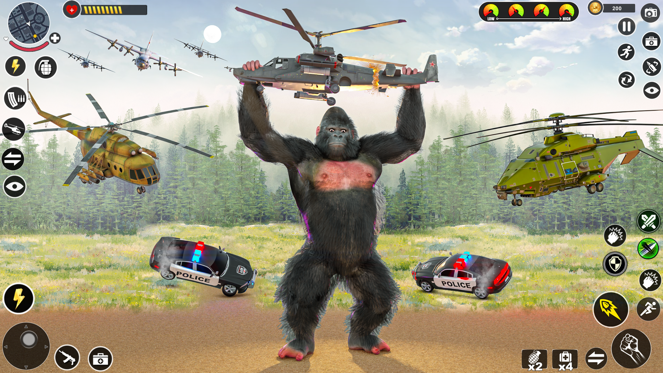 اسکرین شات 6 برنامه Wild Gorilla Game: Smash City