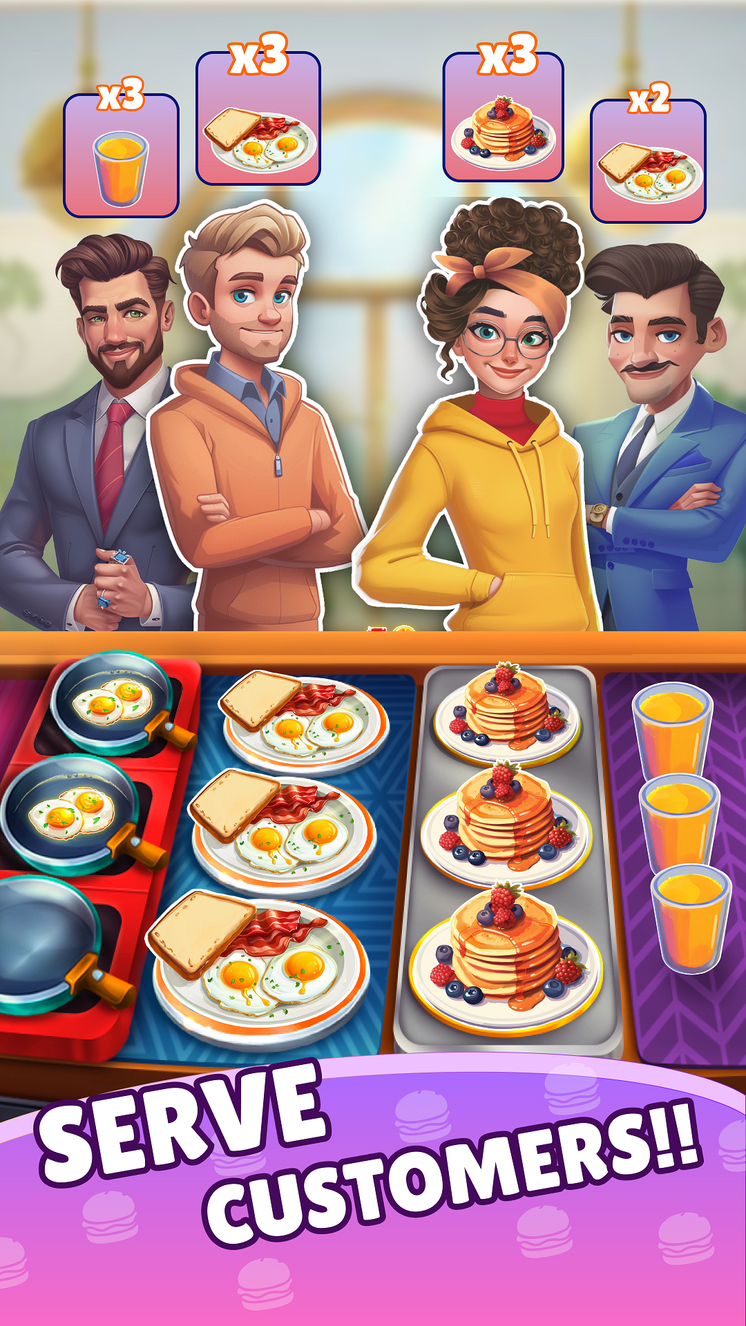 اسکرین شات 1 بازی Cooking Stack: Restaurant Game