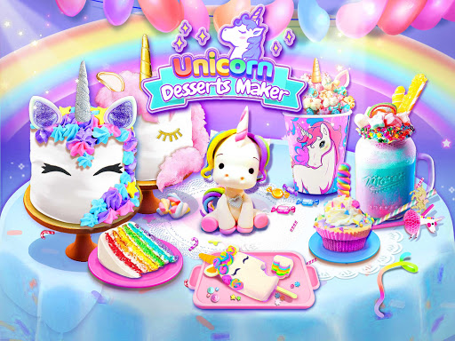 اسکرین شات 5 بازی Rainbow Unicorn Foods & Desserts: Cooking Games
