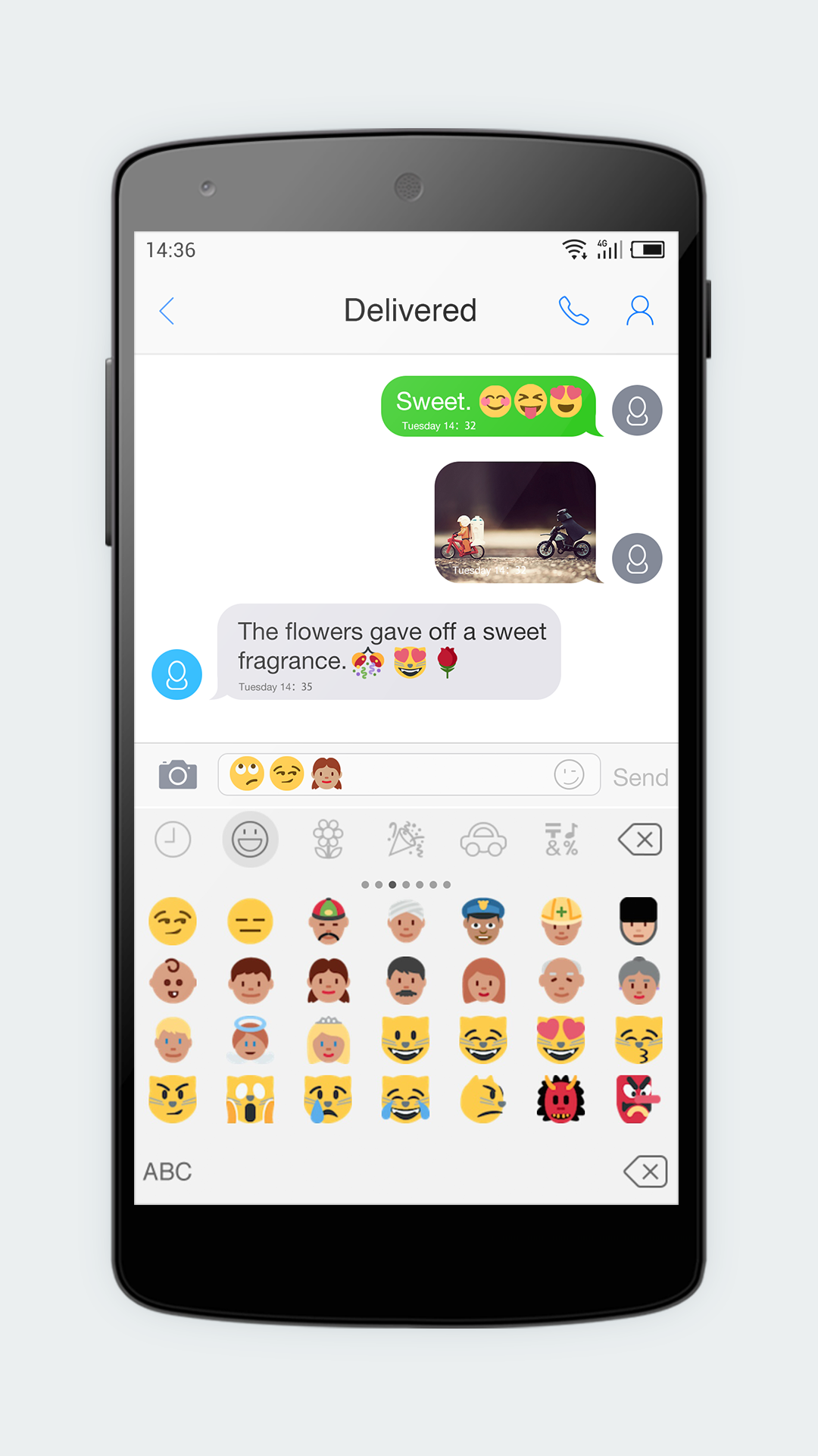 اسکرین شات 2 برنامه Emoji Keyboard 7 - Cute Sticke