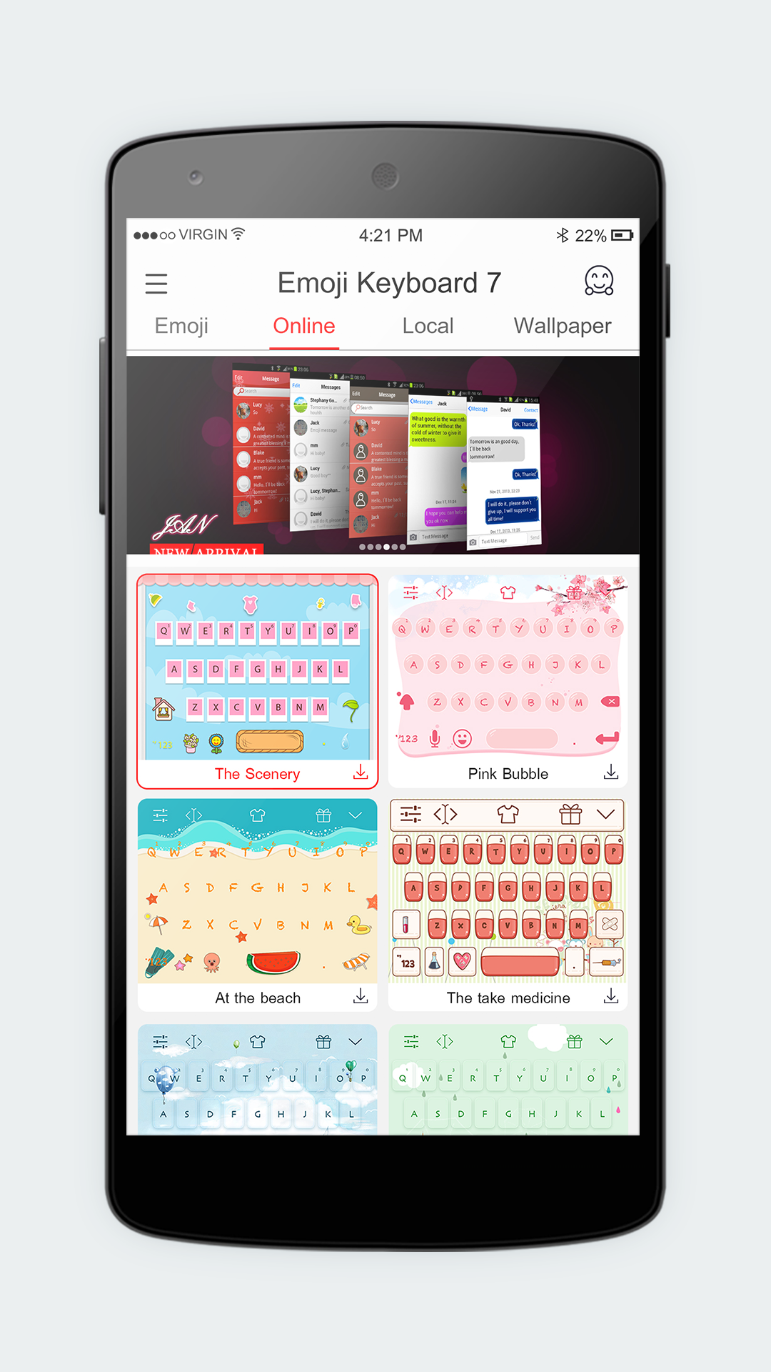 اسکرین شات 4 برنامه Emoji Keyboard 7 - Cute Sticke