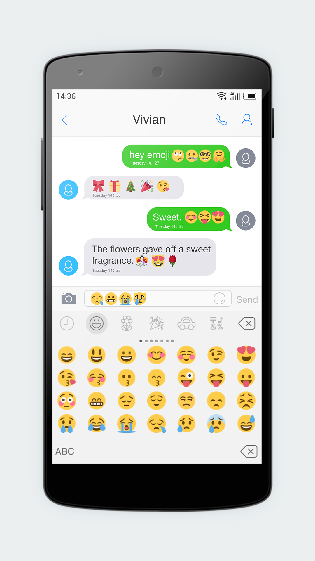 اسکرین شات 6 برنامه Emoji Keyboard 7 - Cute Sticke