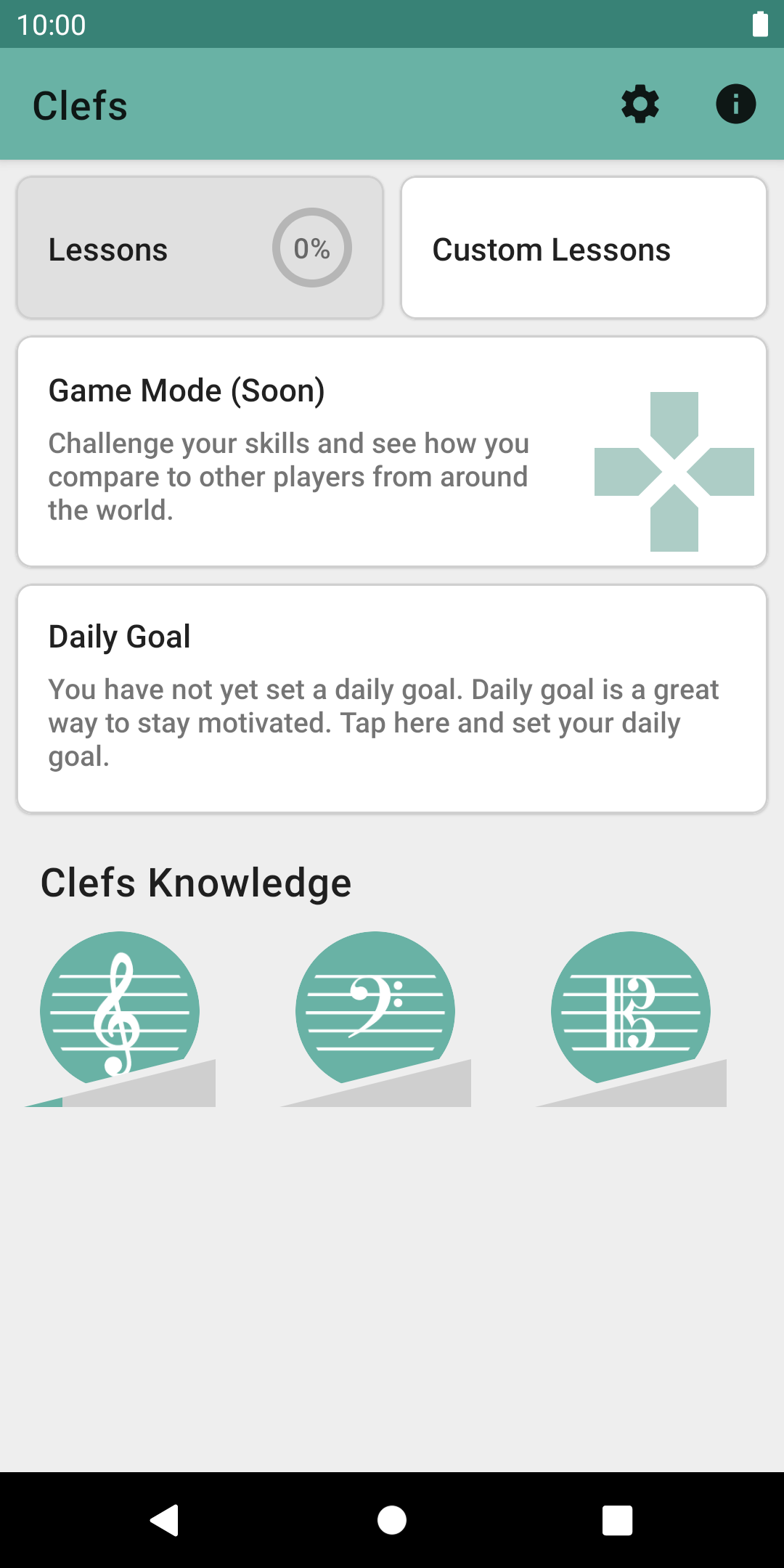 اسکرین شات 1 برنامه Clefs: Music Reading Trainer