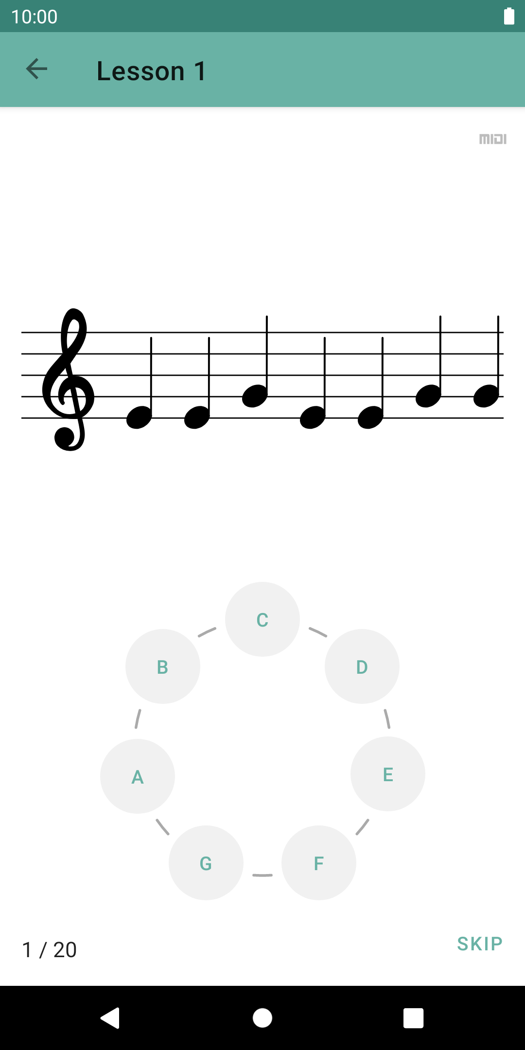 اسکرین شات 3 برنامه Clefs: Music Reading Trainer
