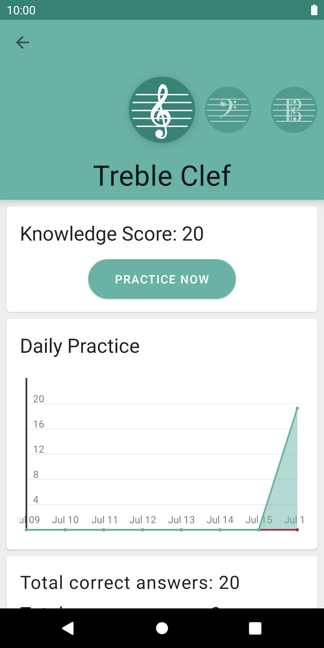 اسکرین شات 6 برنامه Clefs: Music Reading Trainer