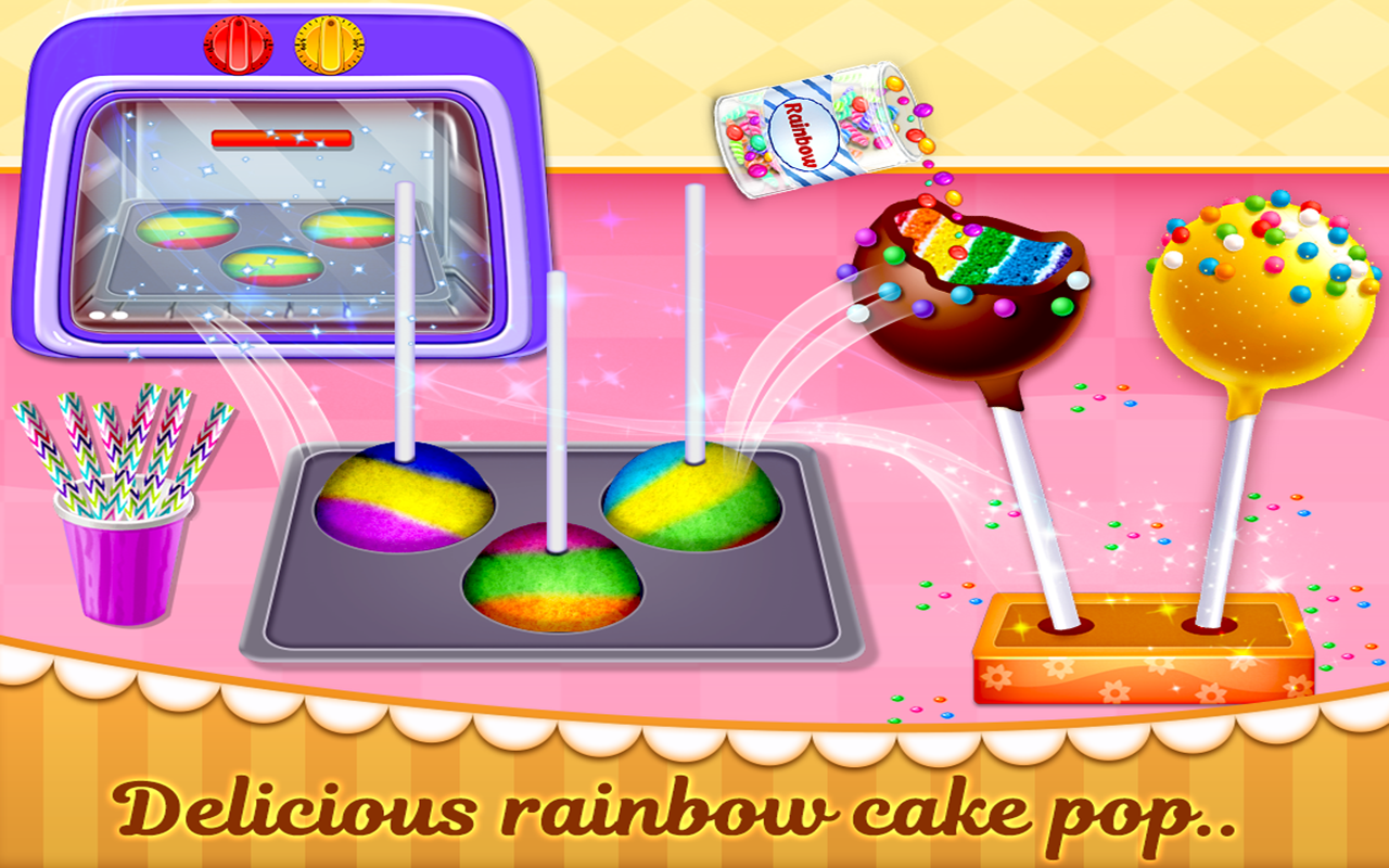 اسکرین شات 3 بازی Rainbow Cake Pop Maker