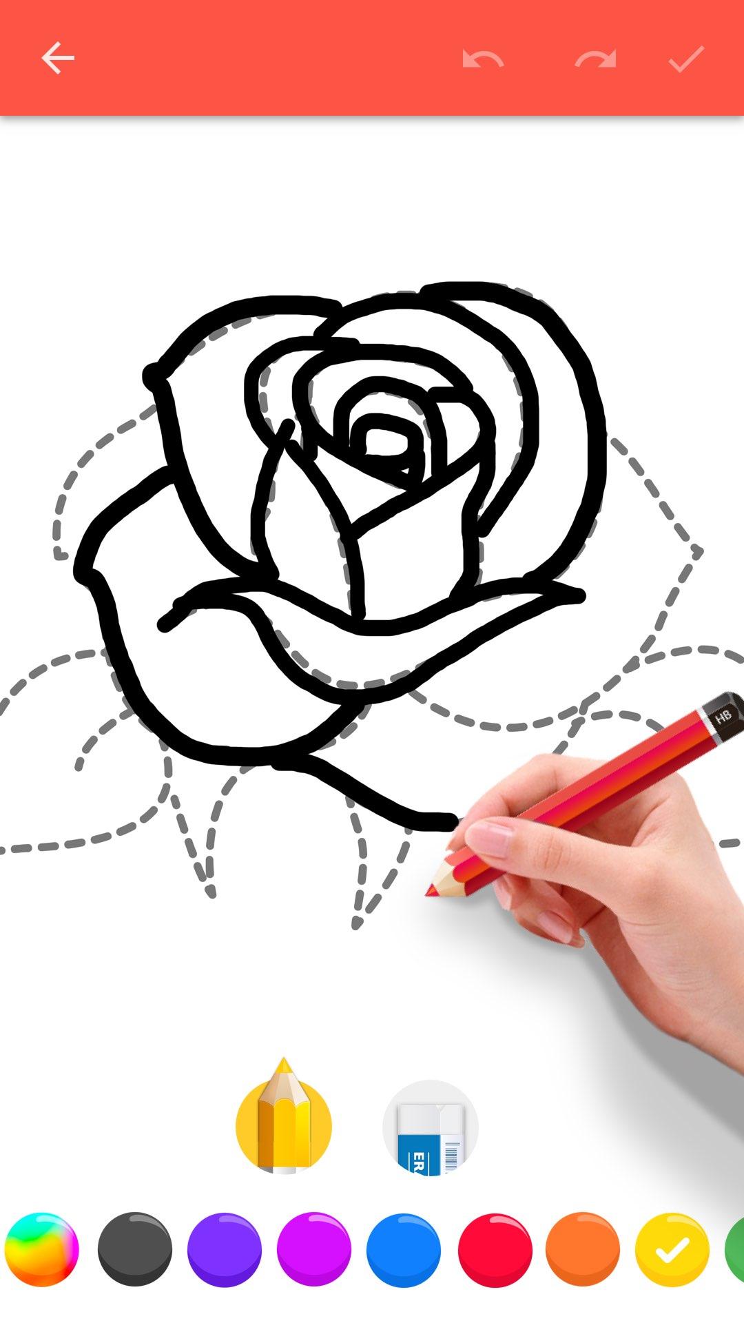 اسکرین شات 2 برنامه How To Draw Flowers