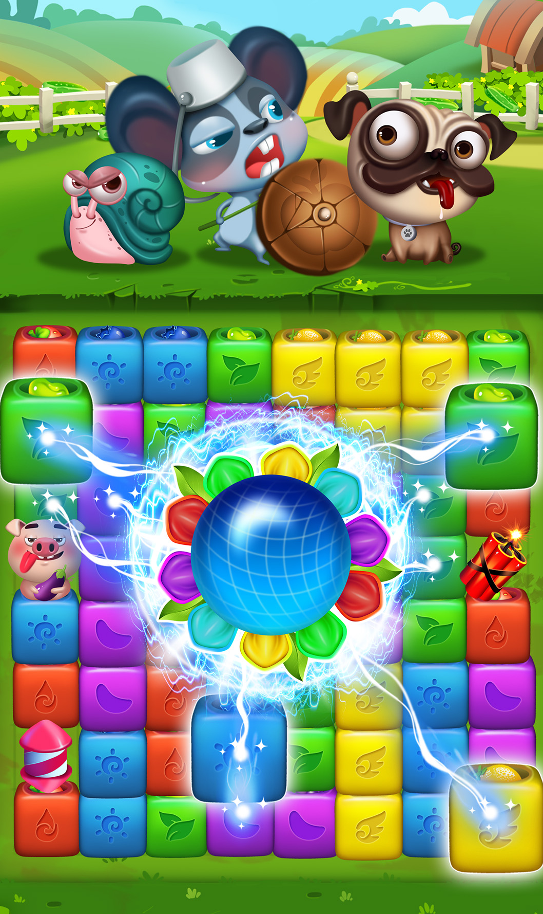 اسکرین شات 6 بازی Fruit Funny Blocks: farm cubes