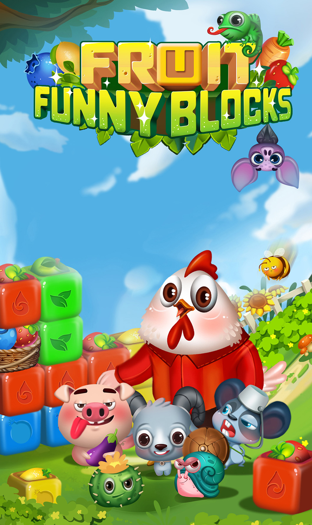 اسکرین شات 7 بازی Fruit Funny Blocks: farm cubes