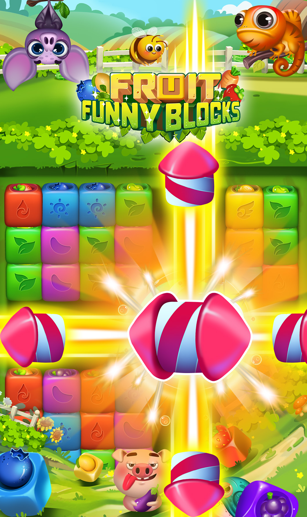 اسکرین شات 5 بازی Fruit Funny Blocks: farm cubes